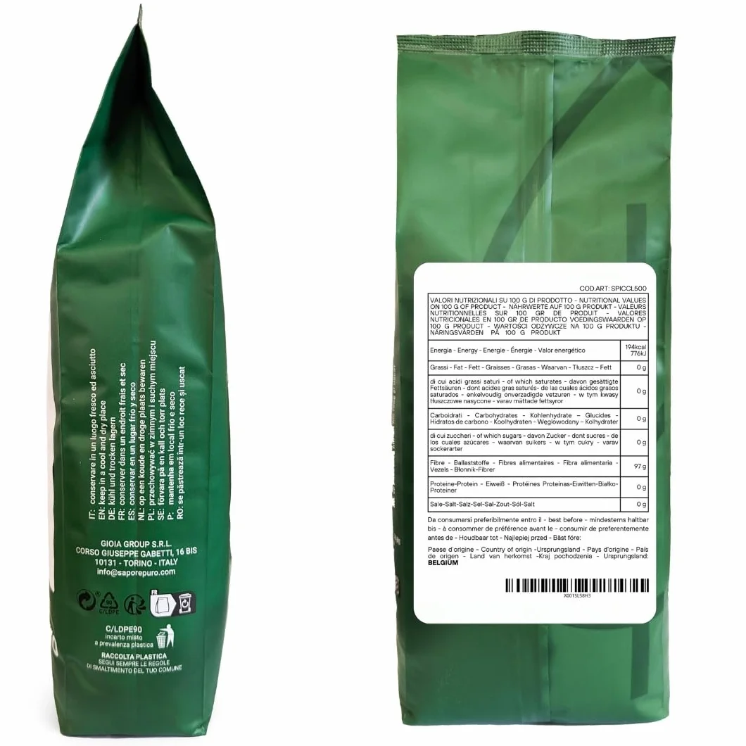 SaporePuro Inulina da cicoria 500 gr Fibra alimentare radici di cicoria