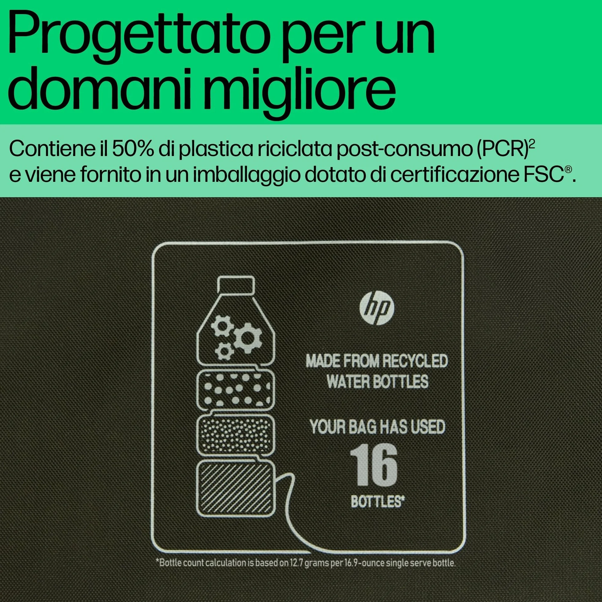 HP Custodia Modulare per Notebook fino a 15.6", 3 Modalità d'Uso, Tasche Interne e Esterne, Resistente all'Acqua, Tracolla Removibile, Design Sottile, Creata con Materiale Riciclato,Grigia/Verde