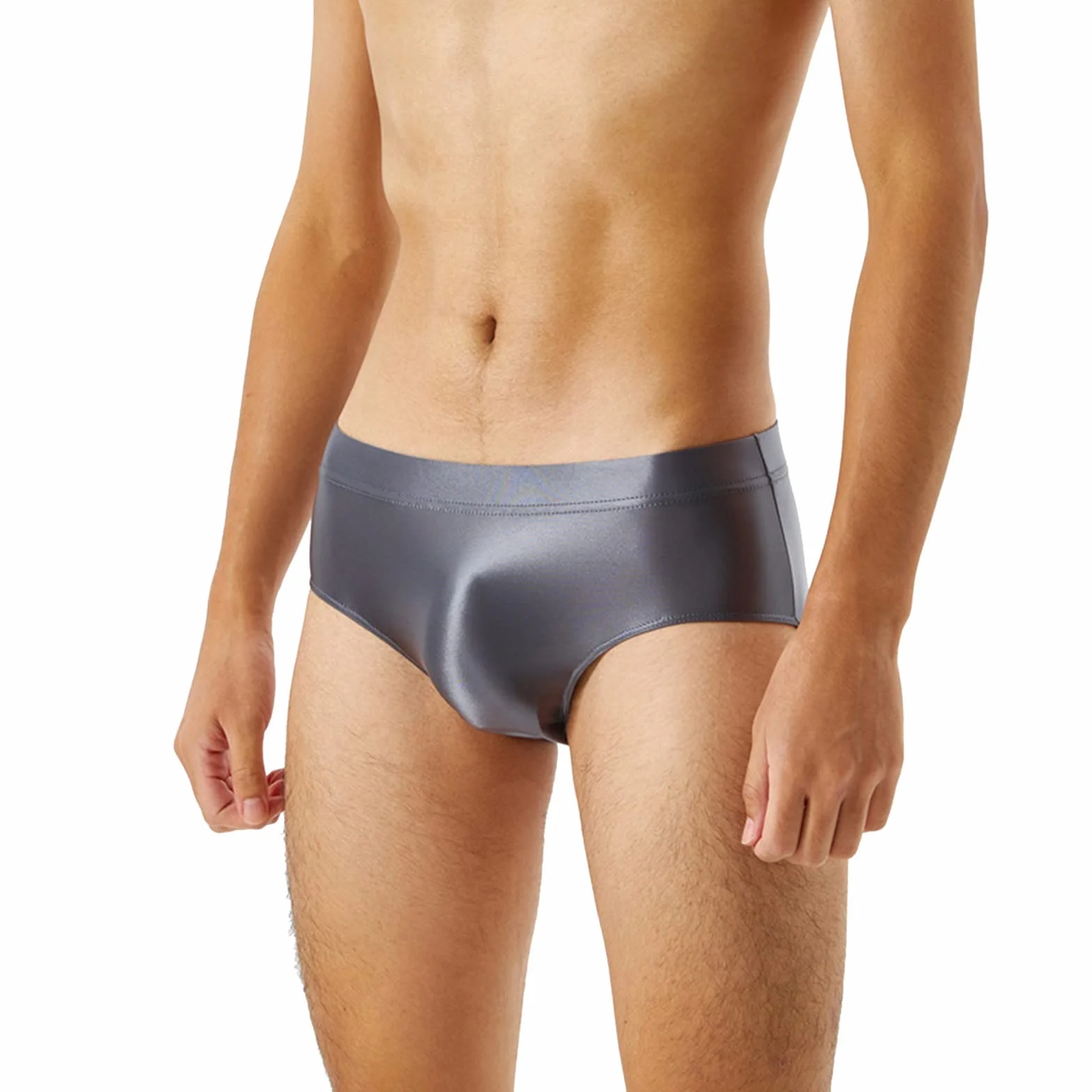 Boxer da uomo effetto bagnato lattice nero per feste clubwear