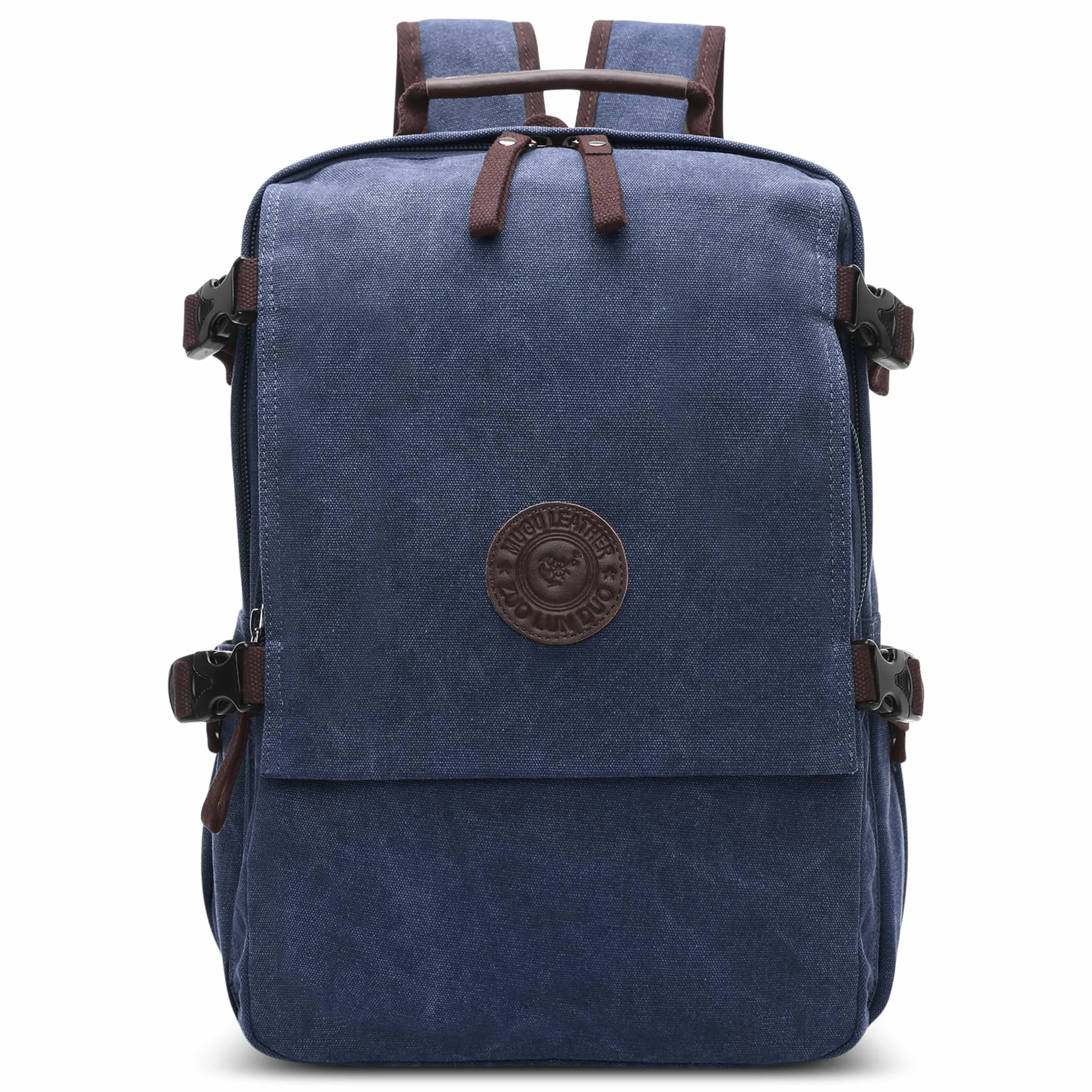 Zaino per Laptop Uomo Tela Zaino Viaggio Adatto per Laptop da 15.6 pollici Outdoor College Campeggio Lavoro Casual Alpinismo Grande Capacità Durevole Blu