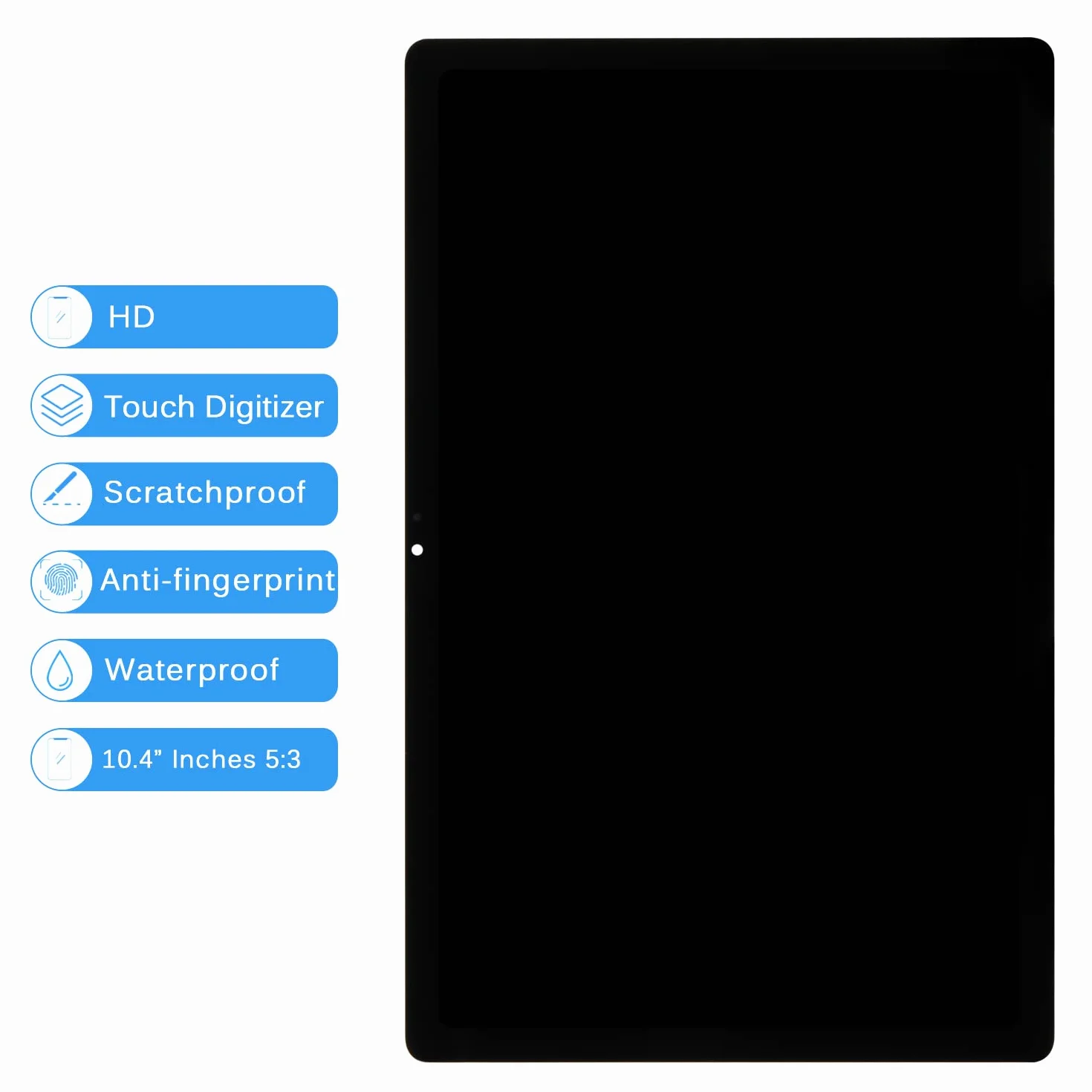 LADYSON Originale per Samsung Galaxy Tab A7 10.4 Pollice (2020) SM-T500 T505 T500 Display LCD Touch Sensor Vetro Schermo Digitizer Assembly Panel Lens Kit di Ricambio con Strumenti Gratuiti(Nero