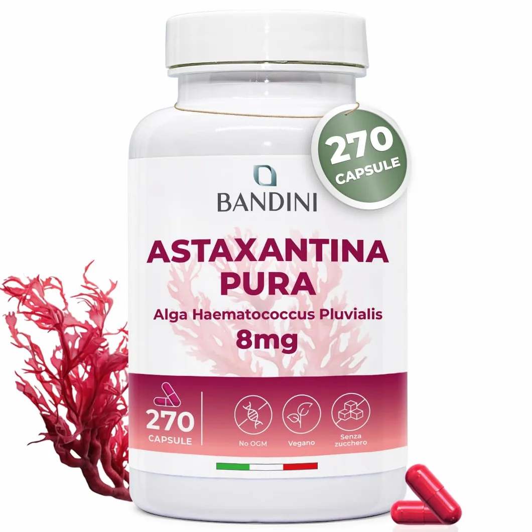 Bandini Astaxantina 270 capsule 8 mg antiossidante naturale