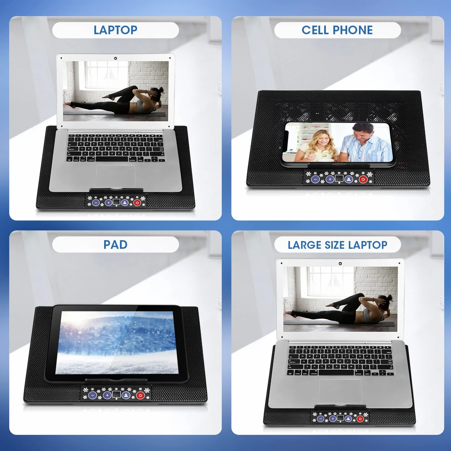 Base Raffreddamento PC Portatile, Supporto Notebook Altezza Regolabile Silenzioso per Laptop 12-17"