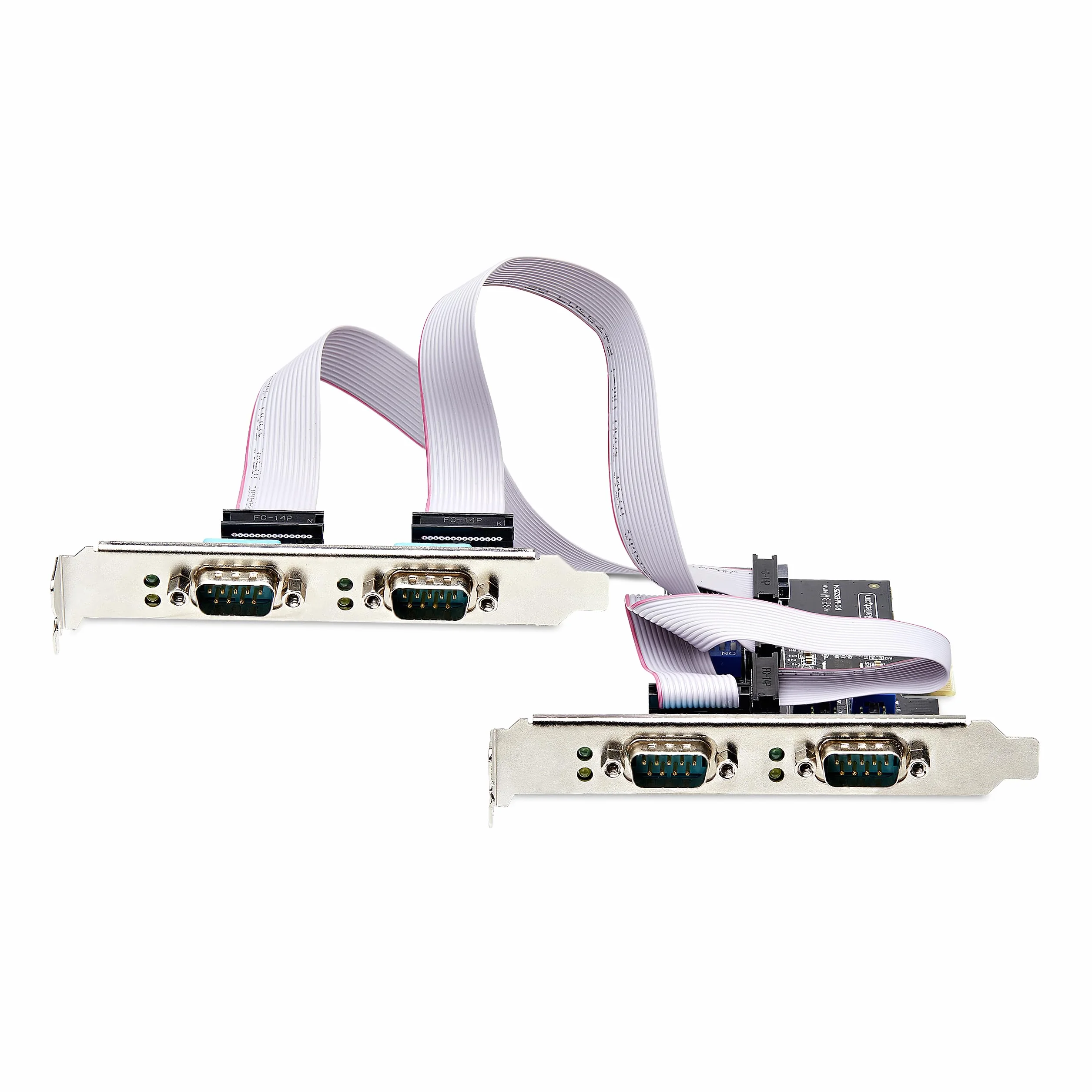 StarTech.com Scheda seriale PCIe a 4 porte, scheda seriale PCI Express a RS232/RS422/RS485 DB9, staffe standard/basso profilo, UART 16C1050, protezione ESD, Windows/Linux (PS74ADF-SERIAL-CARD)