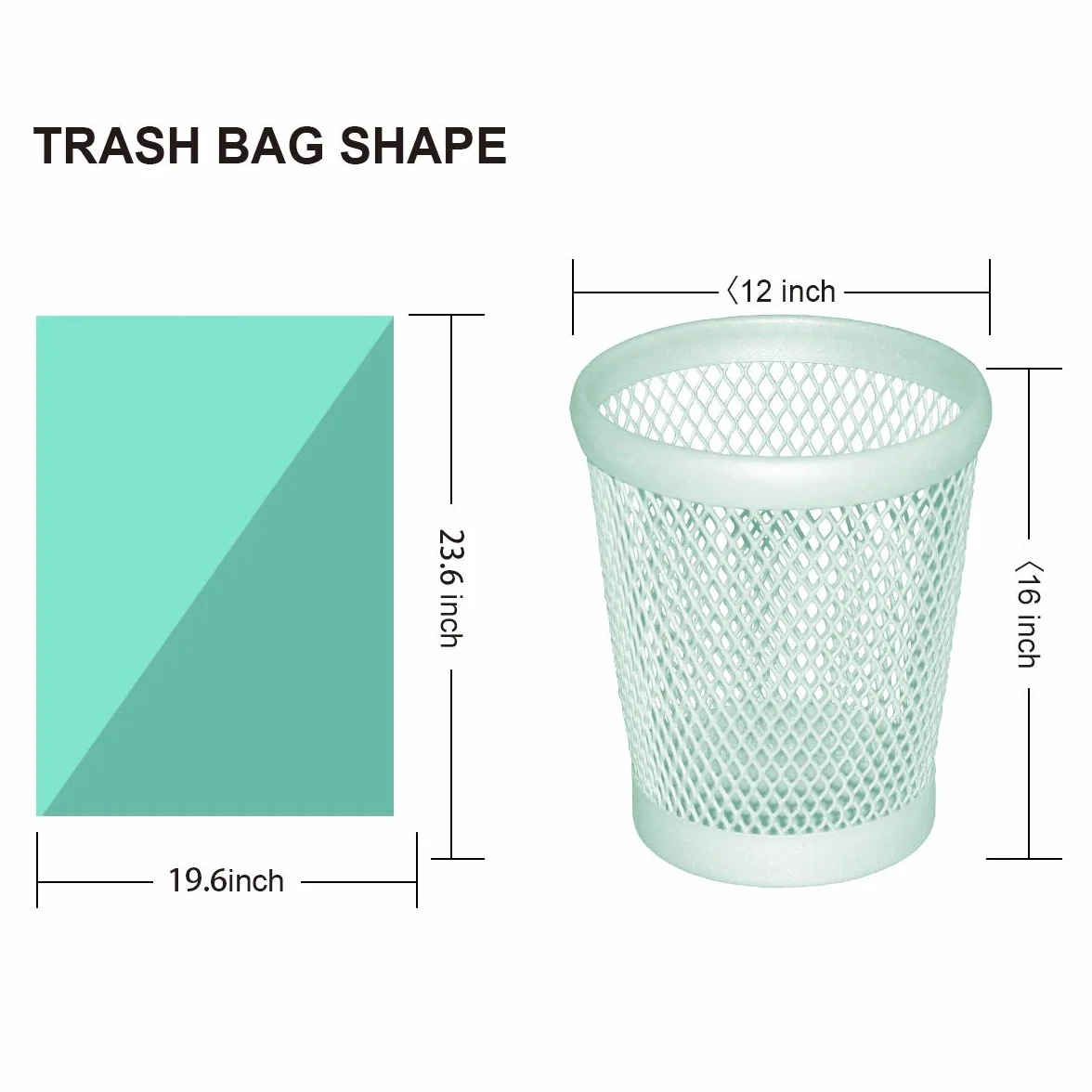 Sacchetti Spazzatura Biodegradabili 25L 150 Unità 50x60cm Verde
