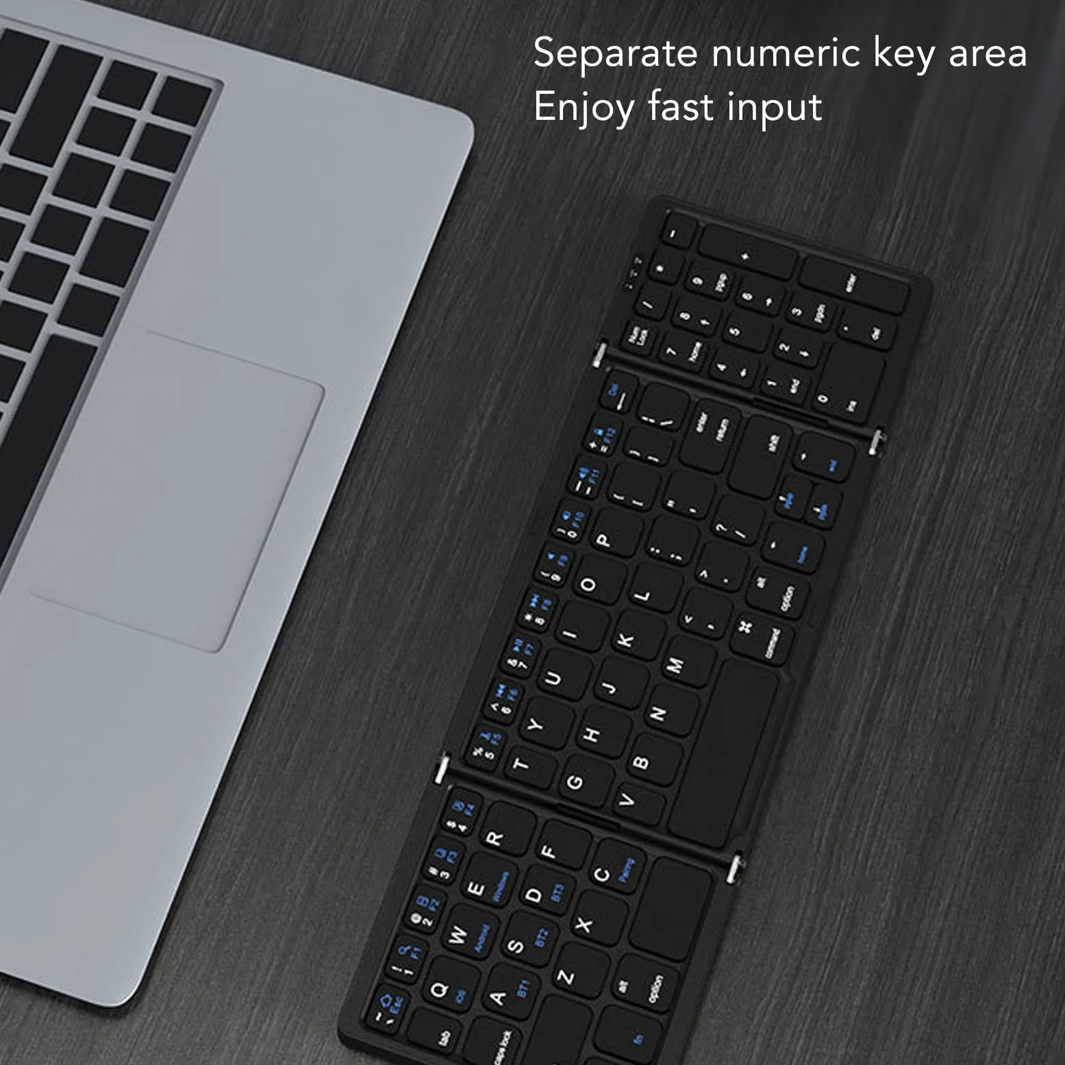 Tastiera Bluetooth Pieghevole, Tastiera Pieghevole in ABS | con tasto numerico 81 tasti Bluetooth 5.1 tipo C ricaricabile per utenti domestici in ufficio di viaggio su iOS Window