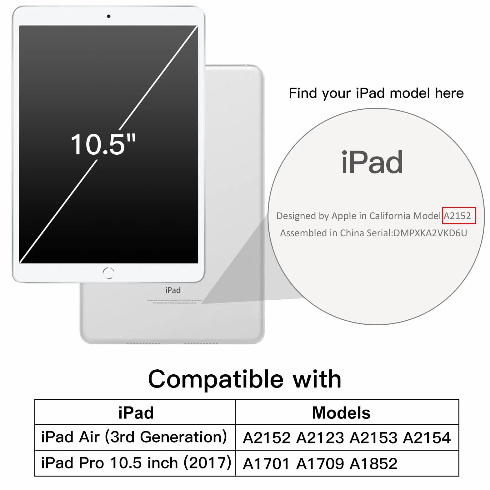 JETech Custodia iPad Air 10,5 (2019) iPad Pro 10,5 (2017) Cover Supporto Auto Svegliati/Sonno Nero