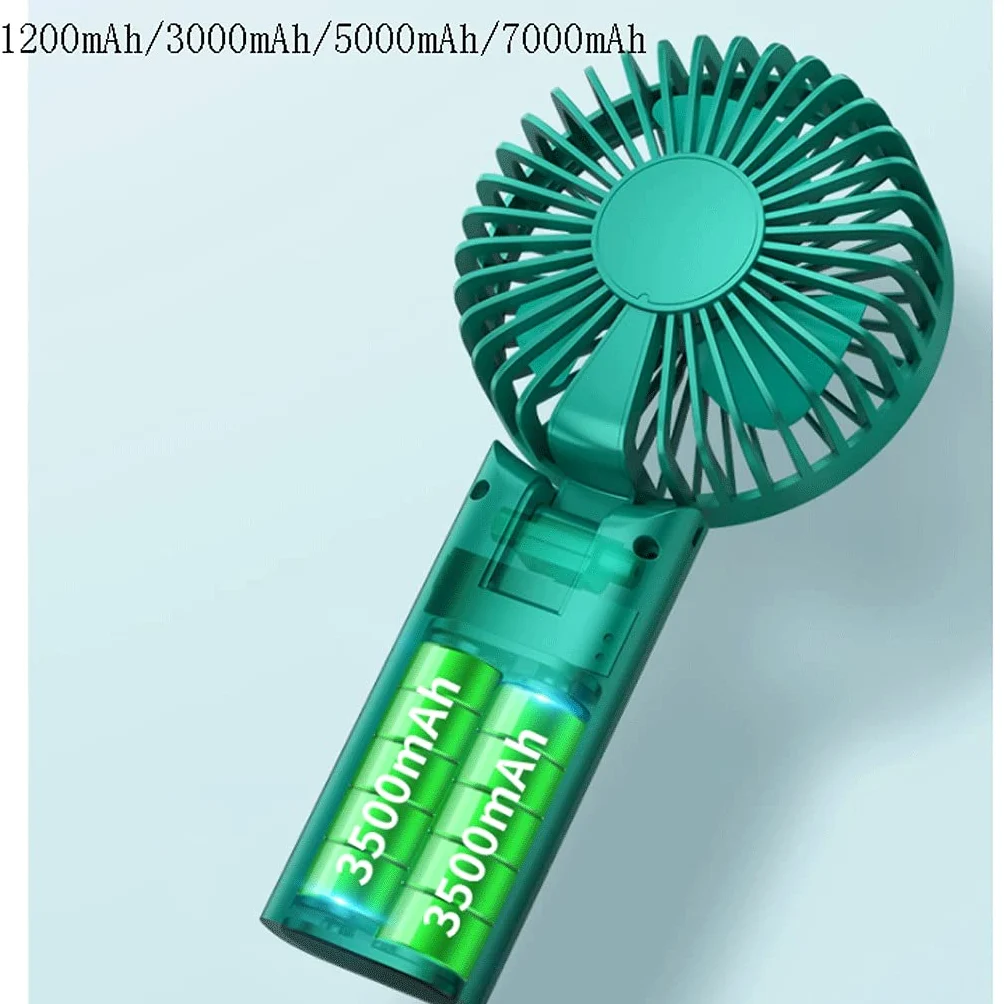 Mini Ventilatore Piccolo Portatile/scrivania/Collo, Ventola Pieghevole Multifunzionale, Ventola di Raffreddamento USB, Ventola Portatile per casa Ufficio all'aperto, Ventola da scrivania Forte