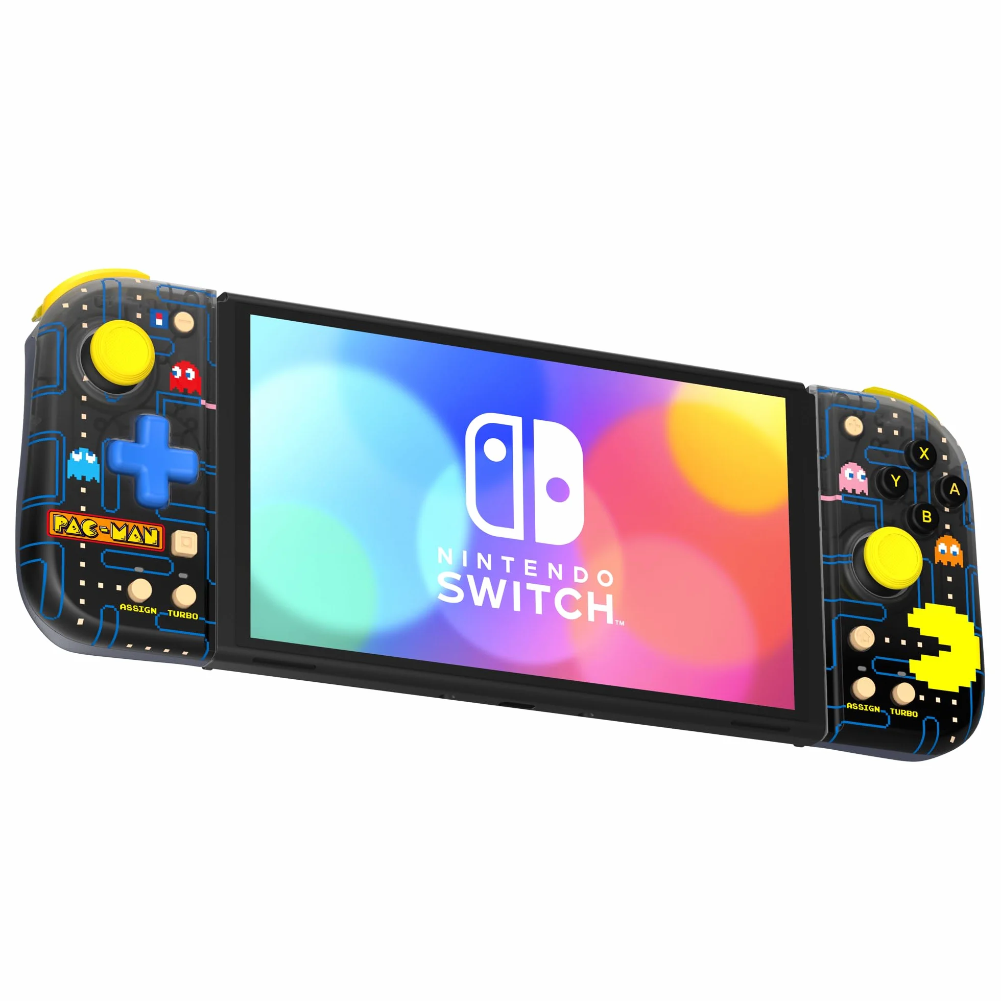 Hori Split Pad Compact (PAC-MAN) Controller Ergonomico Portatile per Nintendo Switch e OLED - Licenza Ufficiale Nintendo e Bandai Namco