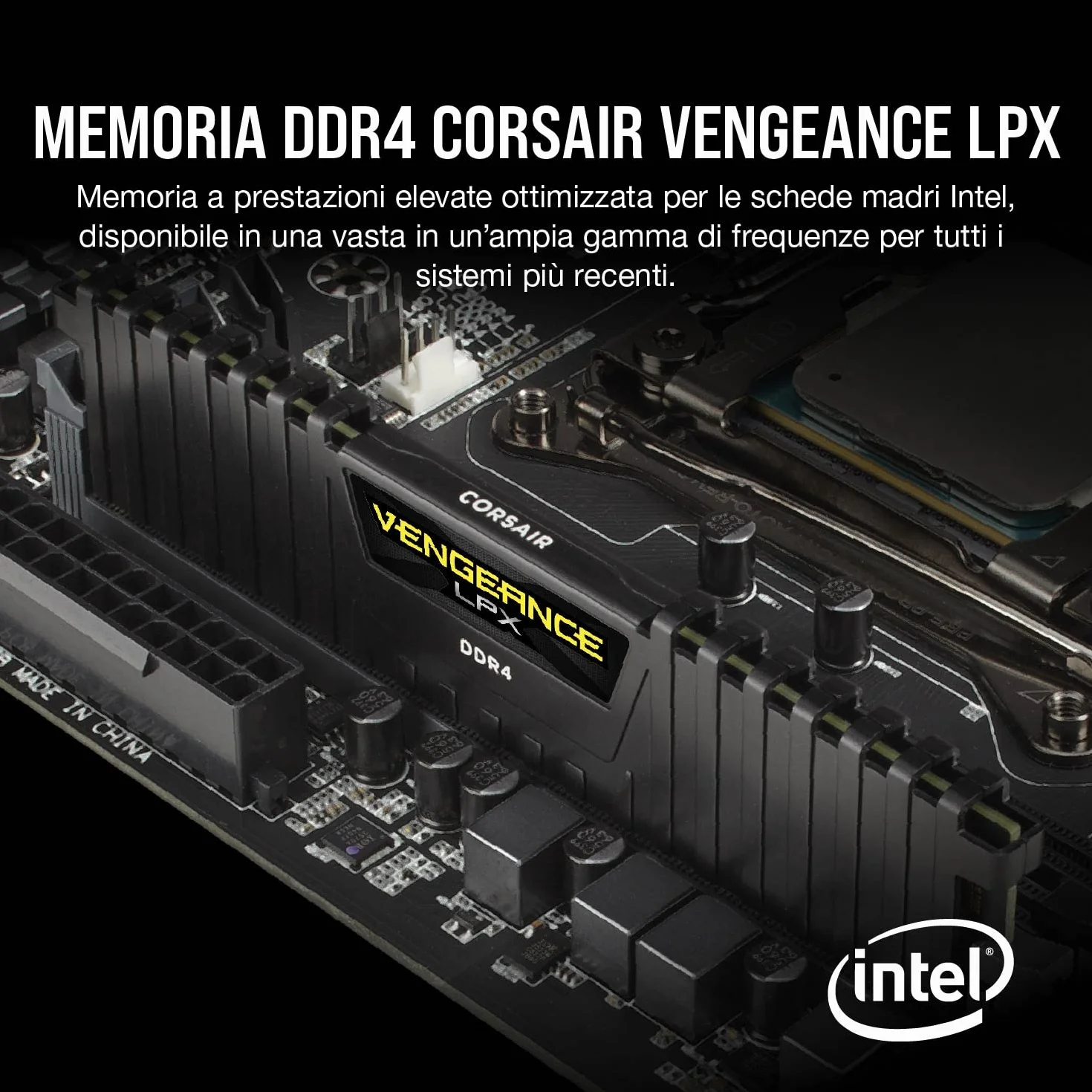 Corsair Vengeance LPX Memorie per Desktop a Elevate Prestazioni, 16 GB (2 X 8 GB), DDR4, 3200 MHz, C16 XMP 2.0, Nero