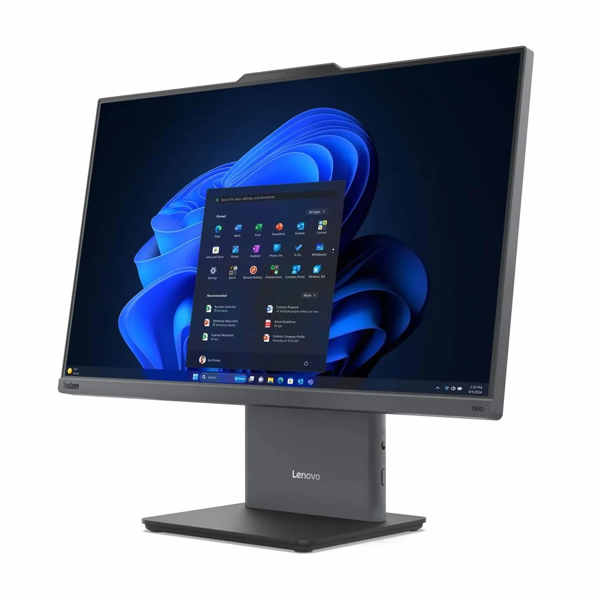 Lenovo Neo 24" FHD All-in-One U300 4.40 GHz 16GB DDR5 RAM 512GB SSD WiFi 6 Bluetooth Windows 11 MS Office 2021