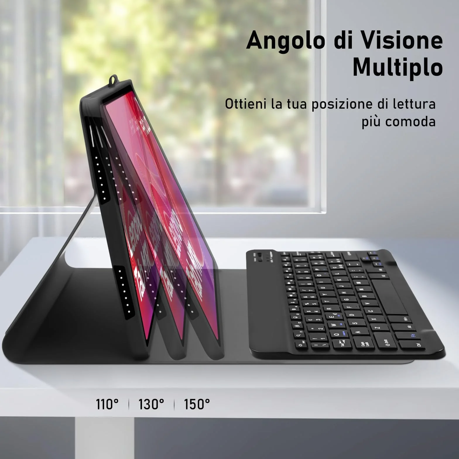 Tastiera Custodia per Lenovo Tab M11 2024 11 Pollici, Italiano QWERTY Rimovibile Bluetooth tastiera,Custodia con Supporto Pencil per Lenovo Tab M11 11" 2024 -Nero