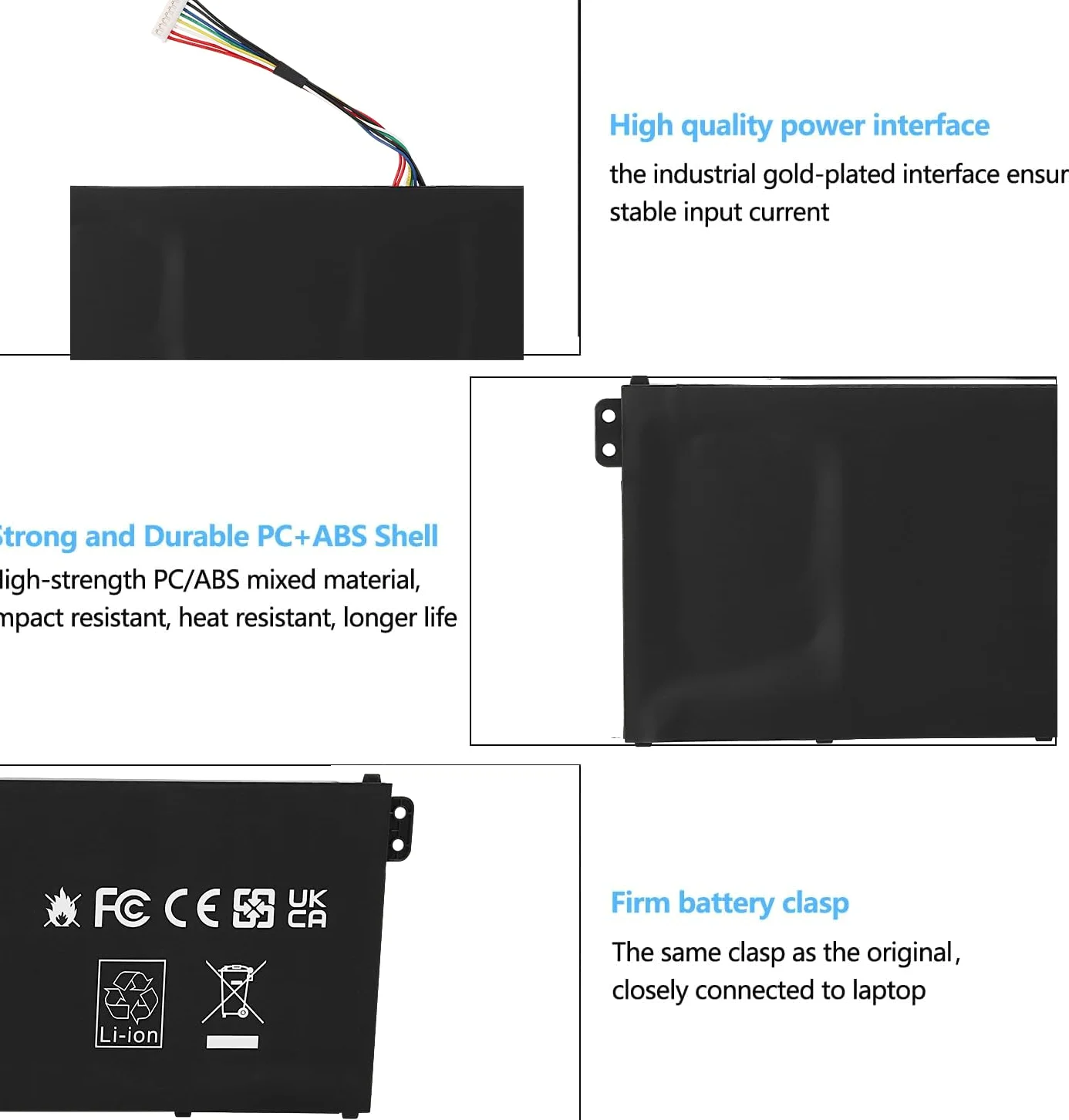 AC14B13J AC14B18J 3ICP5/57/80 Batteria per Acer Aspire ES1-111M ES1-131 ES1-521 ES1-522 ES1-531 ES1-533 ES1-571 ES1-731 ES1-731G, Chromebook 11 CB3-111 13 CB5-311, Extensa 2519 Battery