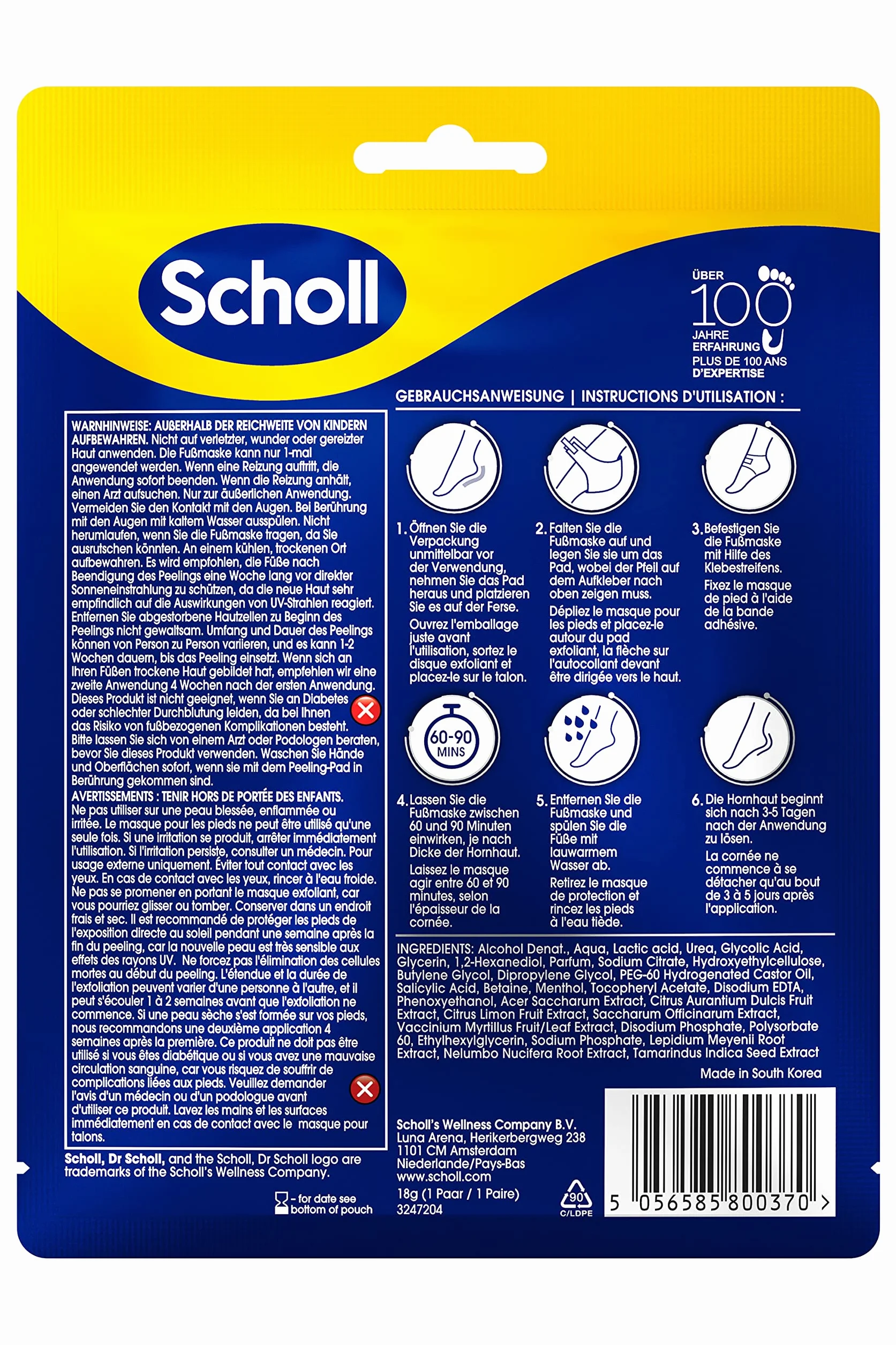 Scholl Maschera per rimozione dei calli – calzini per piedi morbidi