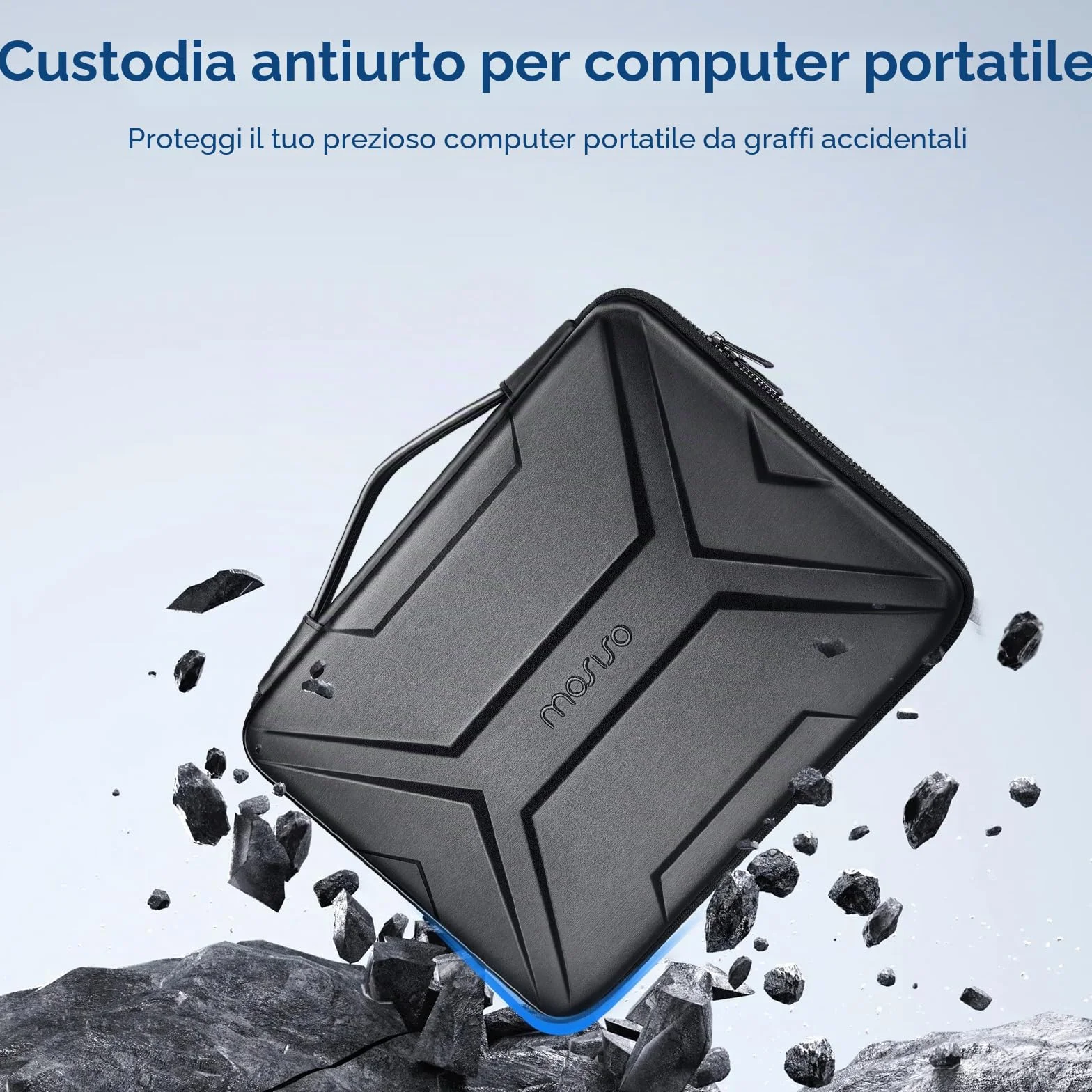 MOSISO 15-16 Pollici Custodia Rigida Laptop,15,6 Pollici Custodie Impermeabile Antiurto Borsa Computer Compatibile con MacBook HP Dell,Geometrico Artistico EVA Carry Caso con Maniglia, Nero