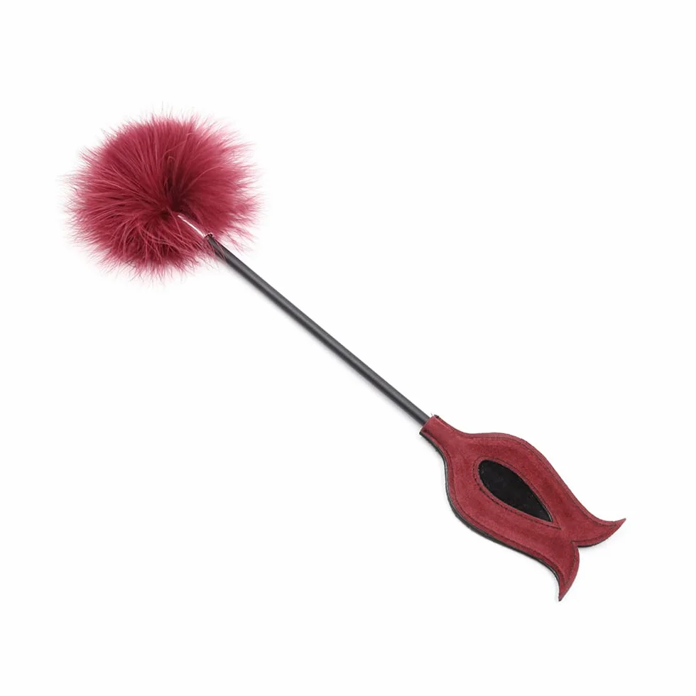 Piuma Solletico Massager a Frusta per Giochi di Coppia (Nero Rosso)