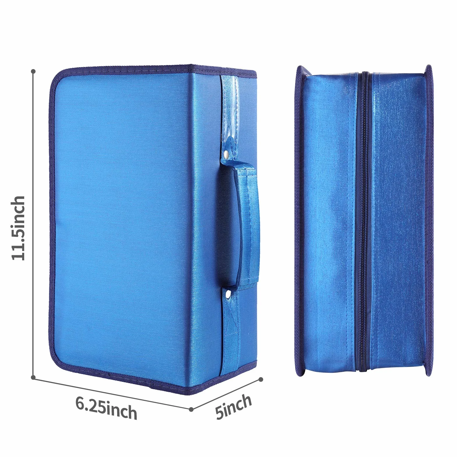 alavisxf xx Porta CD Custodia, Nylon da 160 Capacità Porta CD Borsa Custodia CD Auto Protettiva Portafoglio Organizer (Blu, 160 Capacità)