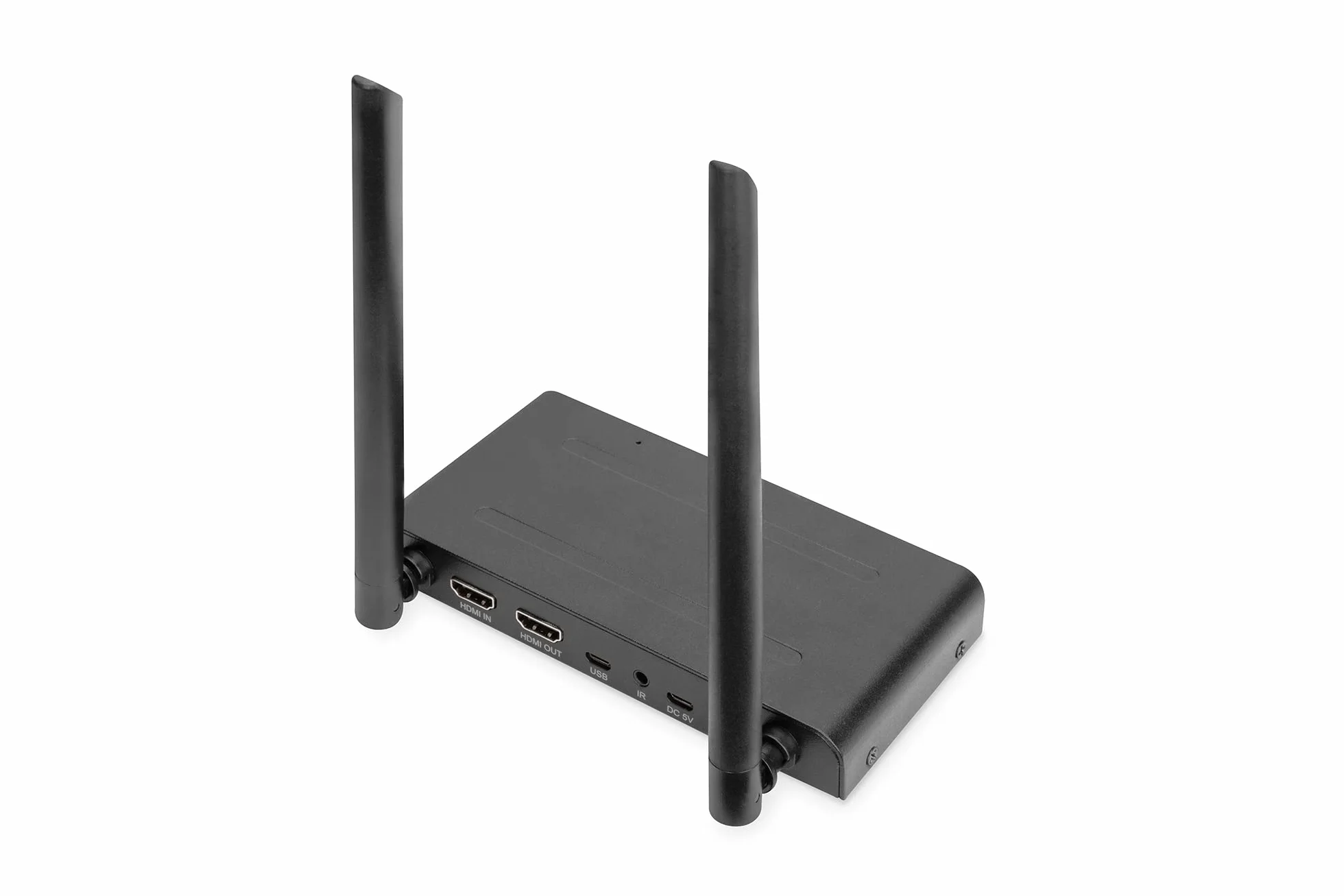 DIGITUS Wireless HDMI KVM Extender Set - portata fino a 200 m - FullHD 1080p/60Hz - punto a punto - uscita HDMI Loop - trasmissione IR - nero