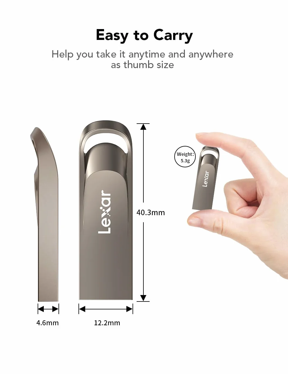 Lexar Chiavetta USB 64 GB Pen Drive USB 3.2 Gen 1 Flash Drive 100 MB/s Metallo