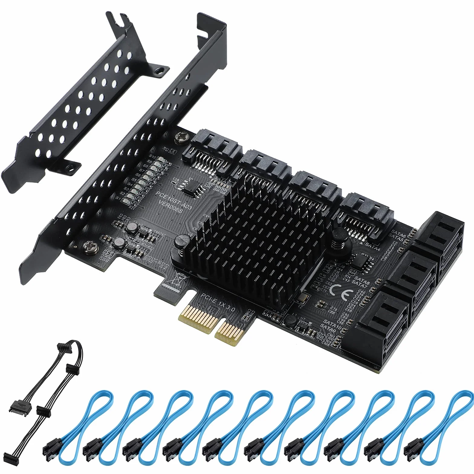 PCI-E a SATA3.0, unità disco rigido IPFS avanzata a 10 porte 6Gbps, controller SATA PCI-E3.0 GEN3, supporto di 10 dispositivi SATA3.0, compatibile con WIN8/WIN10/Ubuntu
