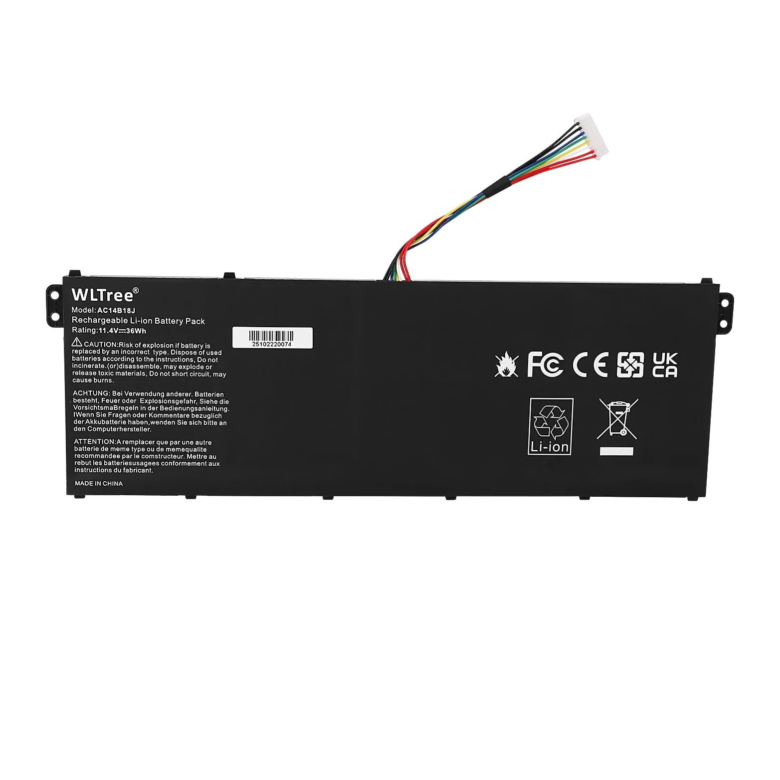 AC14B13J AC14B18J 3ICP5/57/80 Batteria per Acer Aspire ES1-111M ES1-131 ES1-521 ES1-522 ES1-531 ES1-533 ES1-571 ES1-731 ES1-731G, Chromebook 11 CB3-111 13 CB5-311, Extensa 2519 Battery