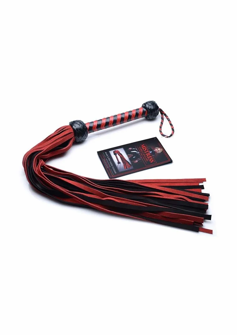 XR Brands Black Red Suede Flogger
