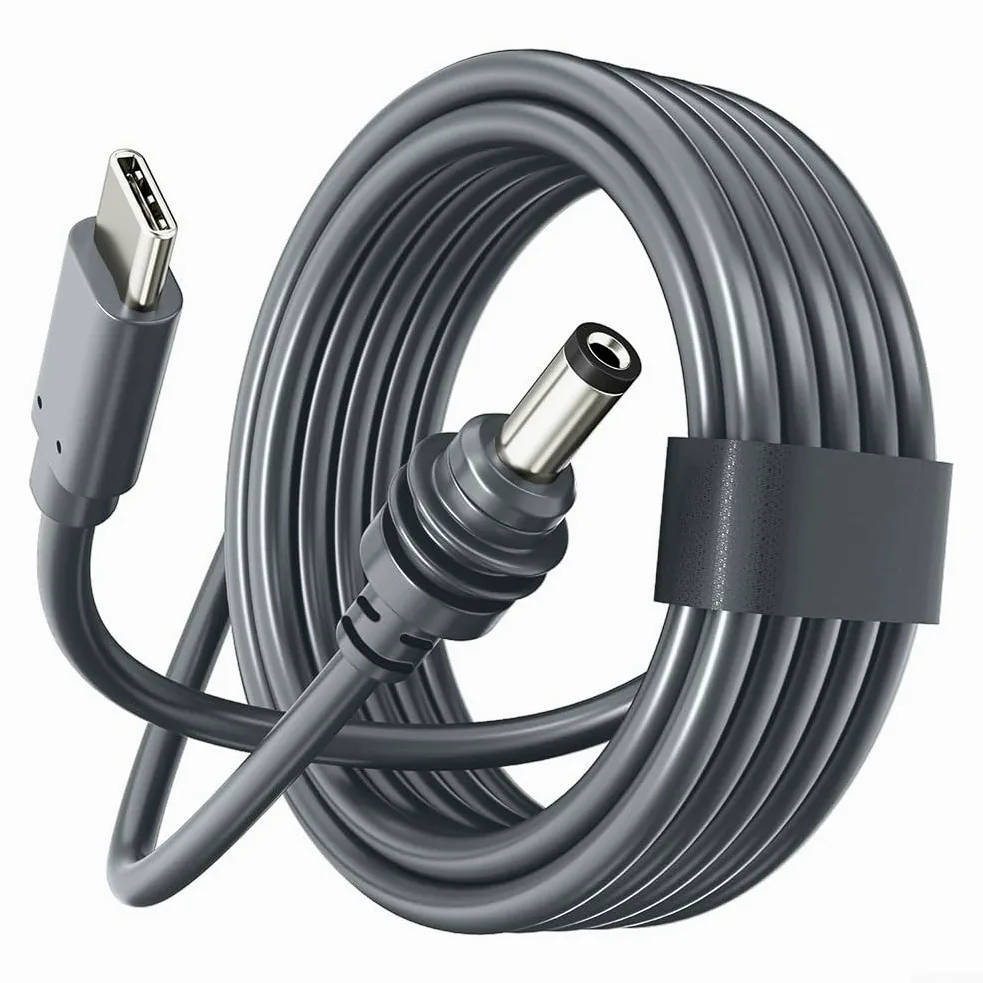 per starlink per mini USB C a DC Cavo 100W per pd per starlink (20meter) | per chip intelligente pd, negoziazione automatica 20V, uscita 100W, lunghezza, rivestimento in TPE grigio