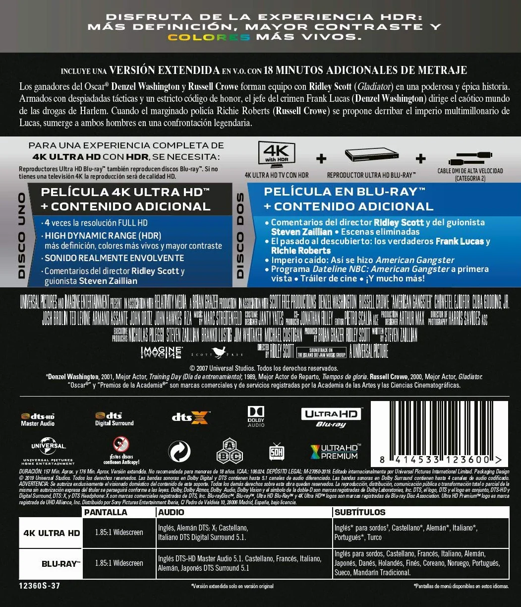 American gangster (4k uhd + bd)