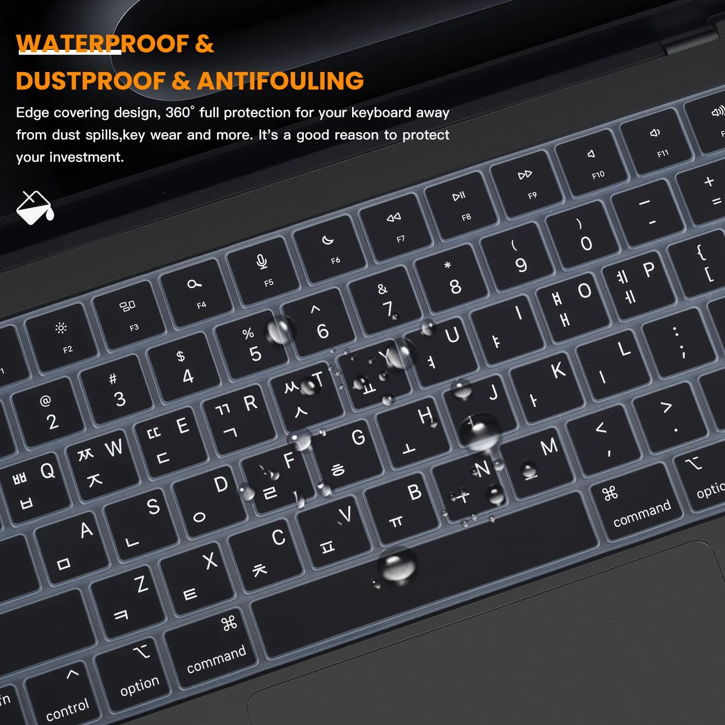 Cover per tastiera coreana in silicone per MacBook Pro 2023 2022 2021 da 14,2 pollici Apple MacBook Pro 14 A2442 A2779/16,1 pollici MacBook Pro 16 A2485 A2780 con chip M3 M2 M1 Pro Max, nero