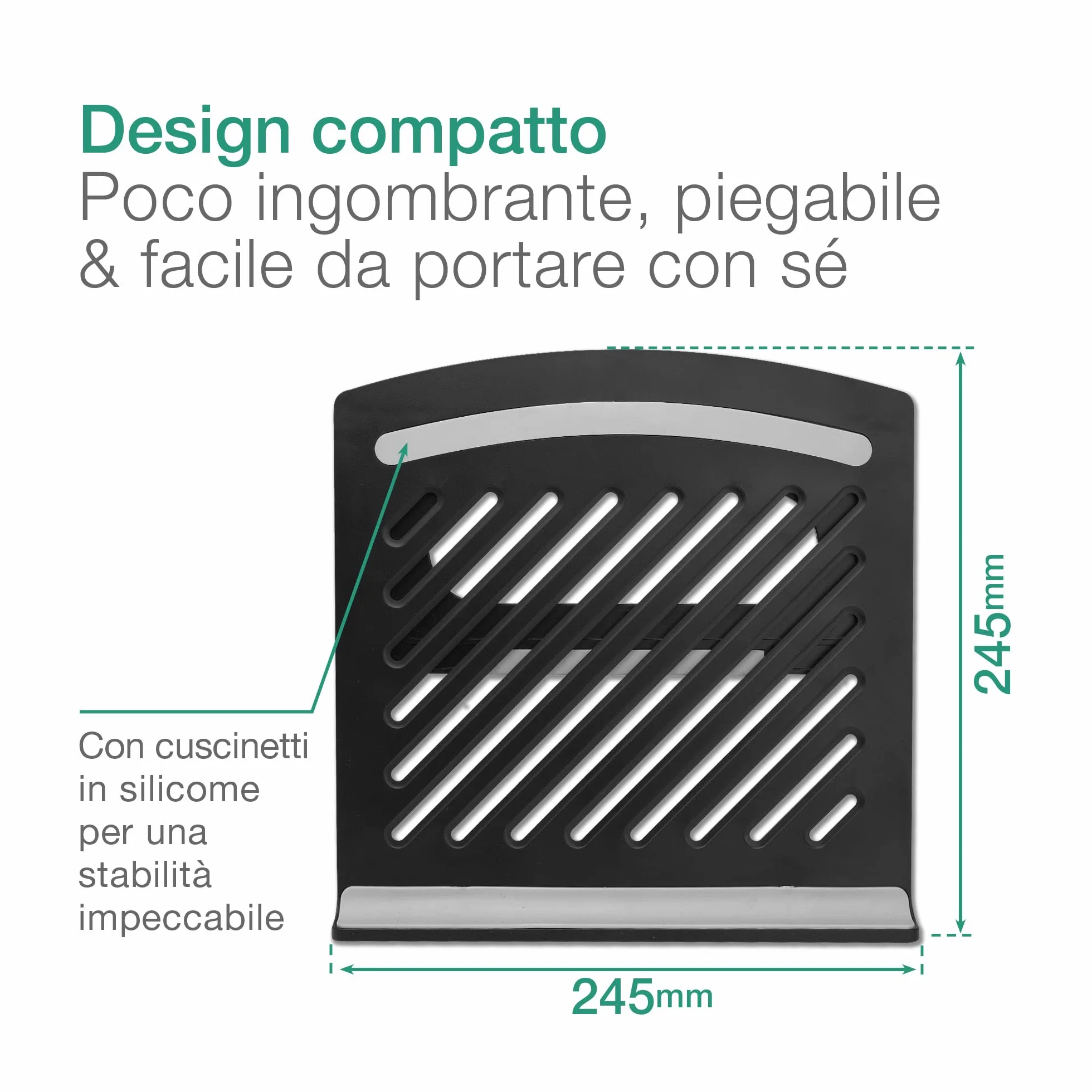 CELLONIC Universale supporto pc portatile, nero laptop stand, rialzo notebook con funzione di aerazione e sostegno, postura più comoda – per portatili da 13” ai 17,3"