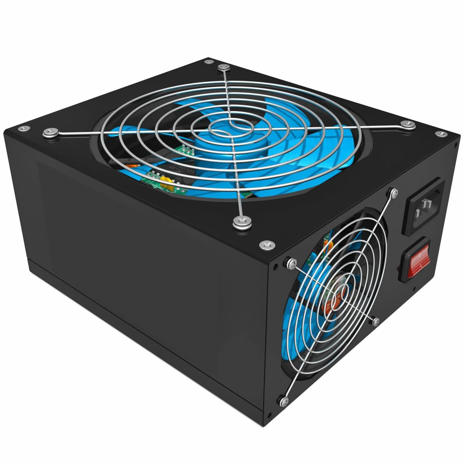Ventola per PC, AC 220 V, ventola di raffreddamento brushless per PC e laptop, ventola da 120 mm con controllo della velocità, ventola per case da 120 mm ottimizzata per pressione statica (nero)