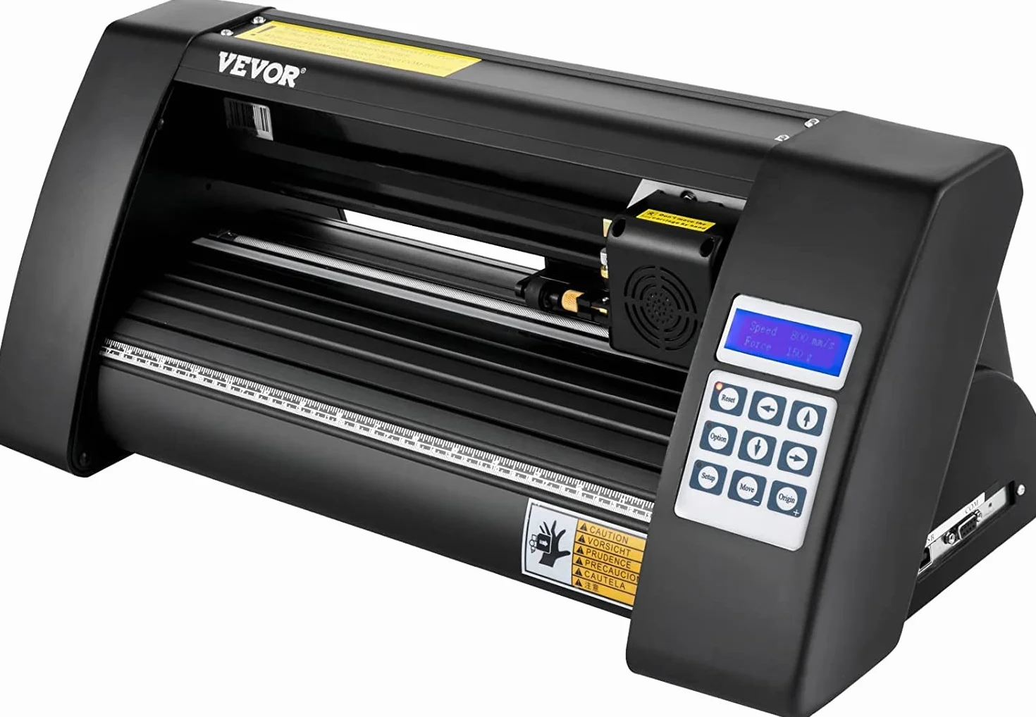 VEVOR Plotter da Taglio Vinile Semiautomatica con Luce Guida a LED, Modello KH-375A 375 mm Potenza 95 W Taglierina per Plotter in Vinile Flexi per Auto, Segnali Stradali, Palloncini, Caschi, ecc.