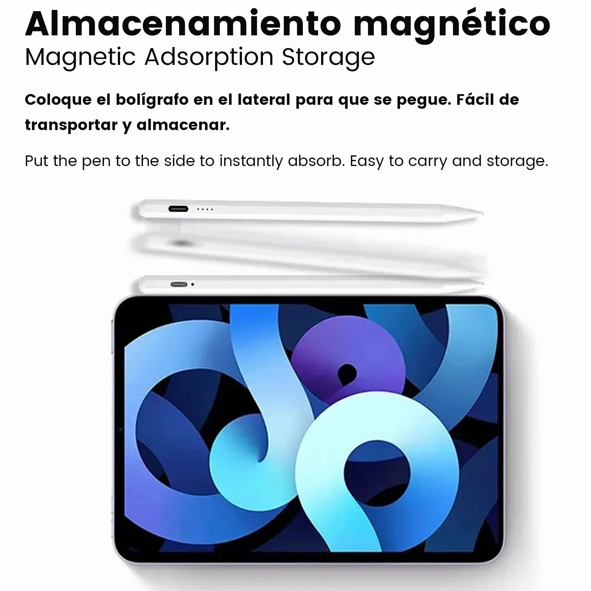 4-Ok Penna per Tablet, Stylus Pencil Compatibile con iPad 10/9/8/7/6, iPad Pro 11"/12.9", Air 3/4/5, Mini 5/6. Penna grafica con rilevazione, inclinazione, rifiuto di palmo e adsorbimento magnetico
