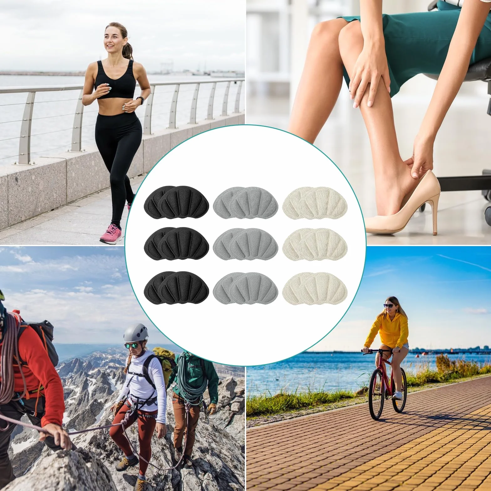 Traxenta 9 Paia Cuscinetti per Talloni Proteggi Scarpe Unisex Previene Vesciche Attrito Piedi
