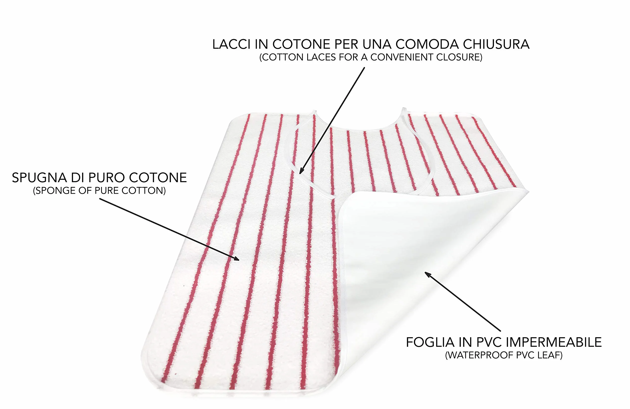 Bavaglio Adulto Impermeabile LOUIS con Lacci Antimacchia SMALL Set di 3