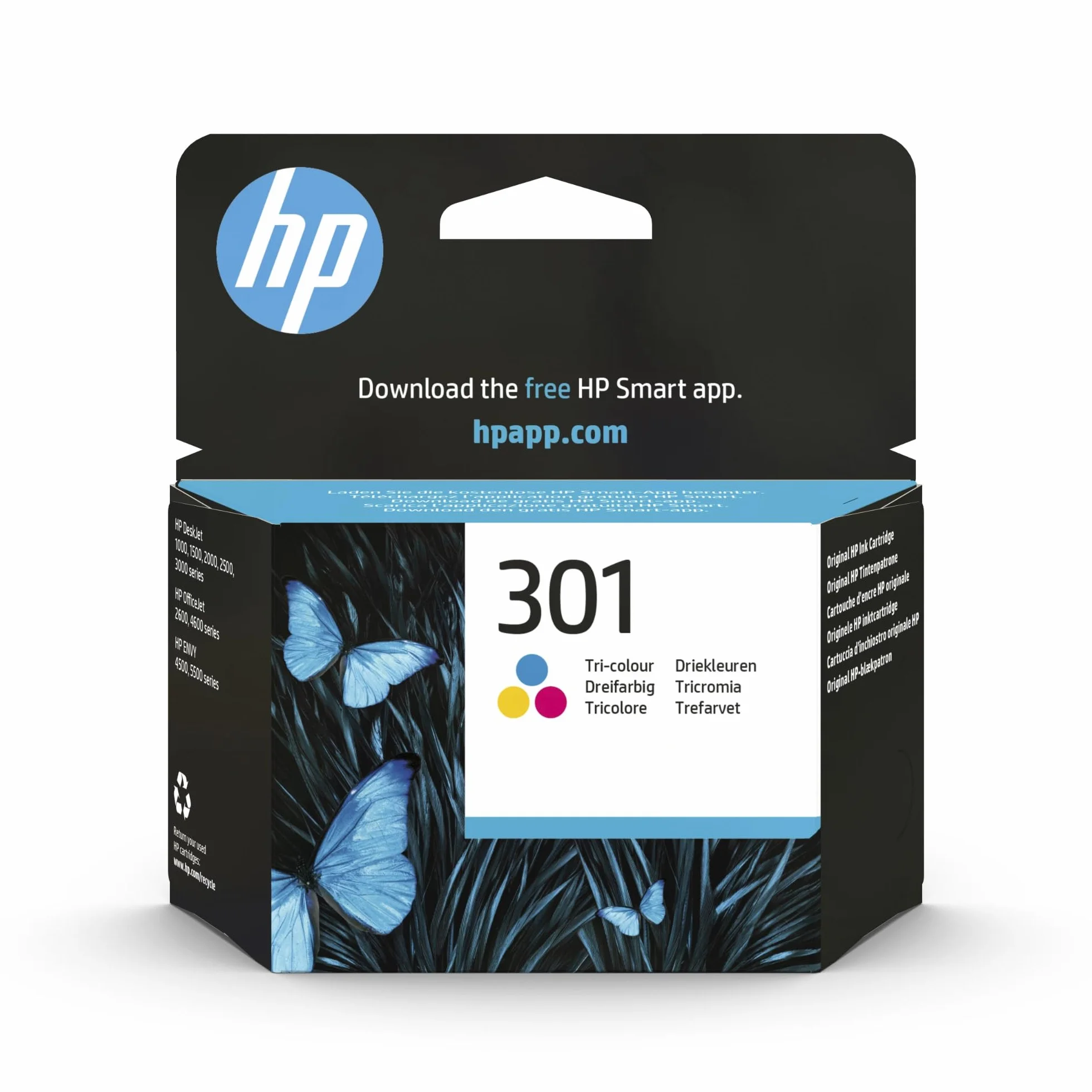 HP 301 Tricromia Cartuccia Originale CH562EE 165 Pagine per Stampanti HP DeskJet 1000 3000 Envy 4500 5500 Officejet 2600 4600