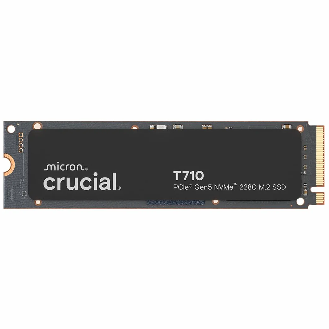 Crucial T710 SSD 1TB PCIe 5.0 x4 Gen5 NVMe M.2, Velocità fino a 14900 MB/s Lettura, 13700 MB/s in Scrittura, Notebook e PC Desktop, TLC NAND, Hard Disk Interno - CT1000T710SSD8-01