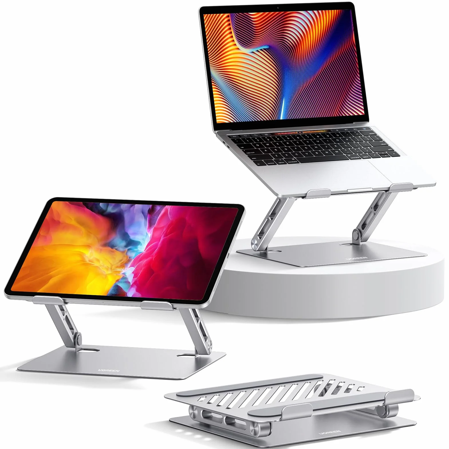 UGREEN Supporto per Laptop Pieghevole e Regolabile, Porta per PC Portabile Ergonomica con Raffreddamento Ventilato da 10 a 17 Pollici Compatibile con MacBook Air Pro HP Dell Acer