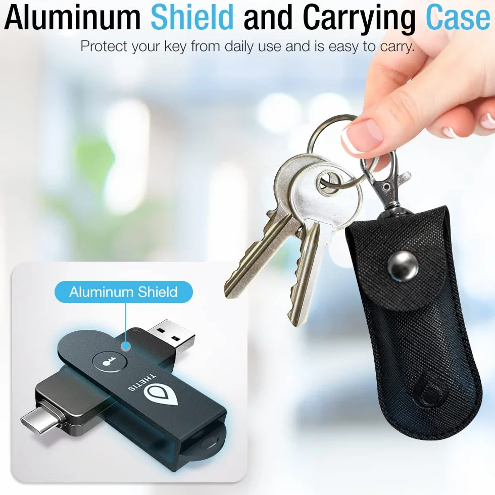 Thetis Pro FIDO2 Security Key Passkey dispositivo con PinPlex, Dual USB C & USB A & NFC, certificato PIV, app di autenticazione TOTP/HOTP, autenticazione a due fattori MFA, funziona con Window/MacOS