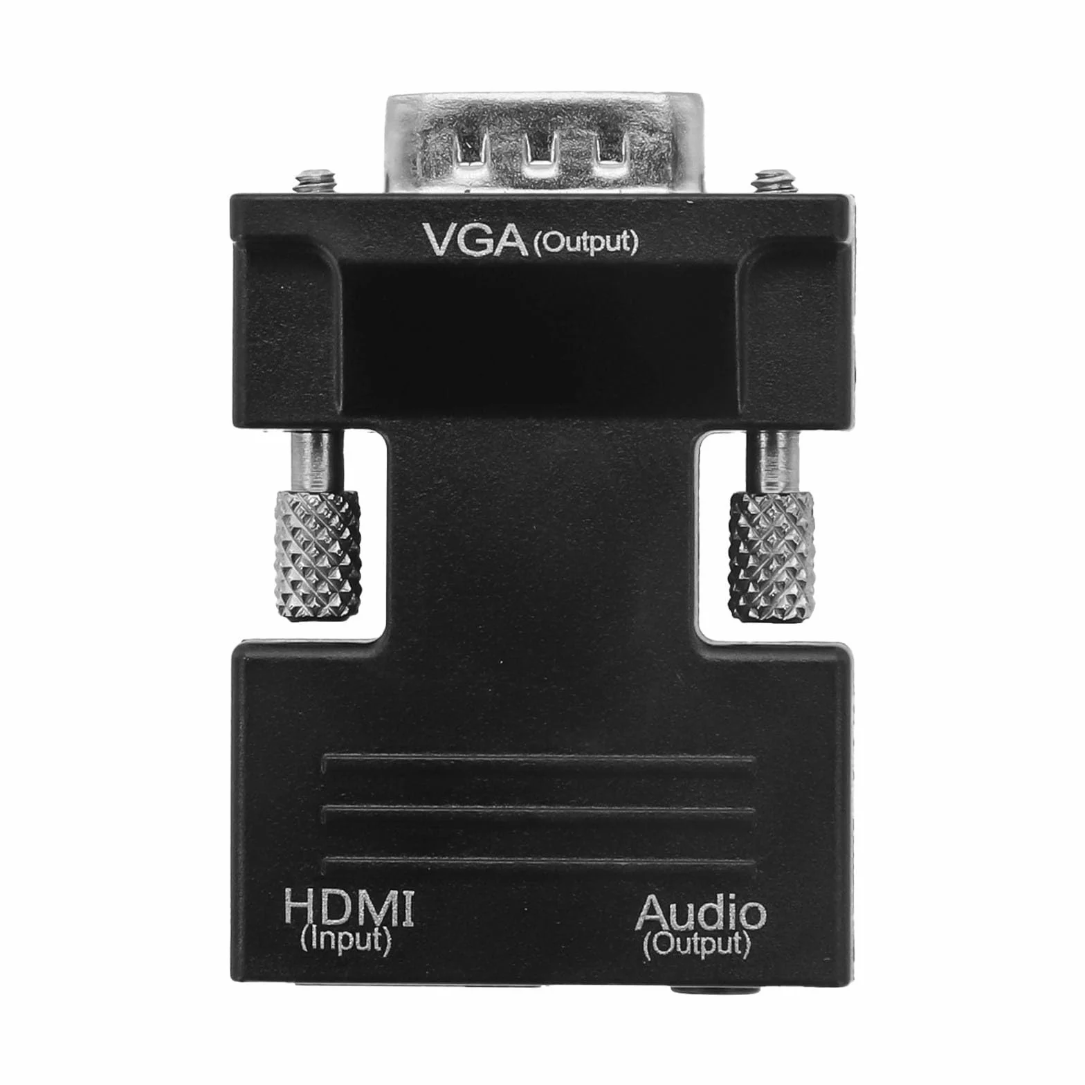 Convertitore VGA da femmina a maschio con cavo audio da 3,5 mm, adattatore video HD 1080P per proiettore, per PS4, laptop e PC, design compatto in ABS (nero)