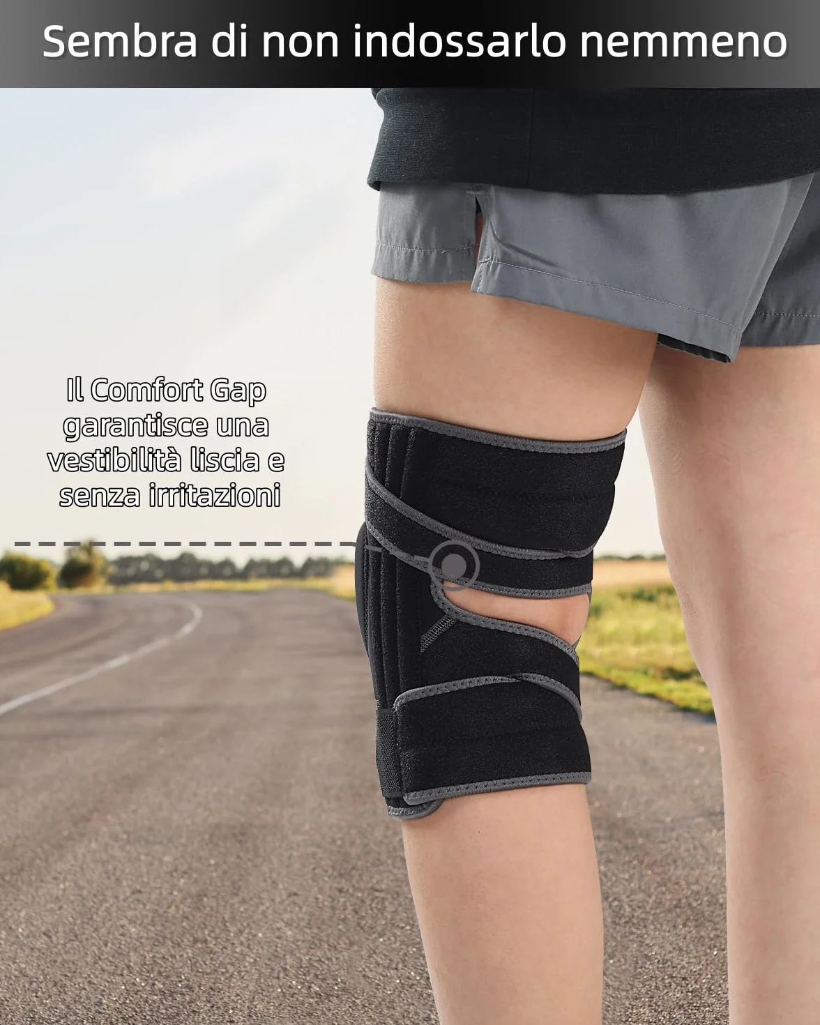 ABYON ELITE Ginocchiera Regolabile Antiscivolo con Stabilizzatori Laterali per Dolore Artrite LCA Menisco