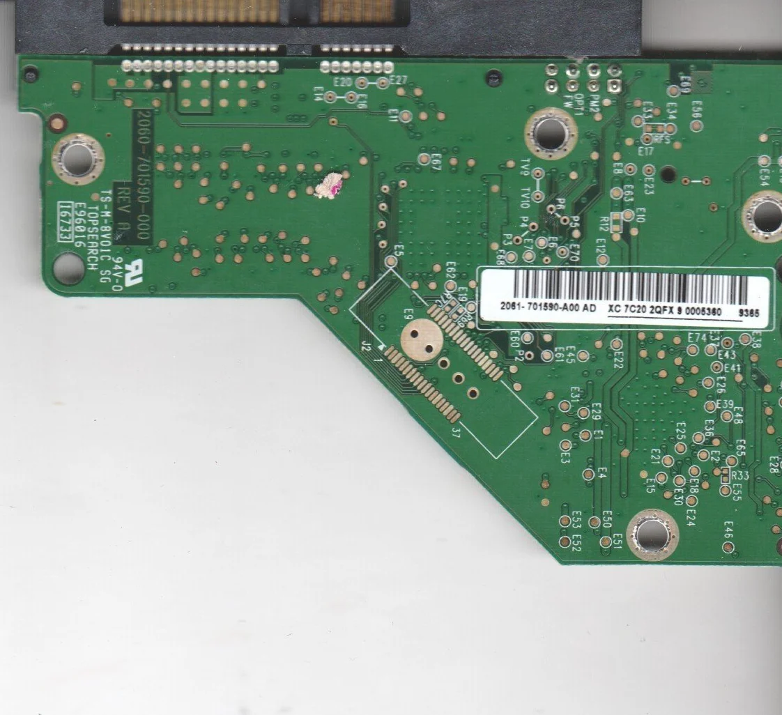 WD7500AAVS-00D7B1, 2061-701590-A00 AD, WD SATA 3.5 PCB Circuito