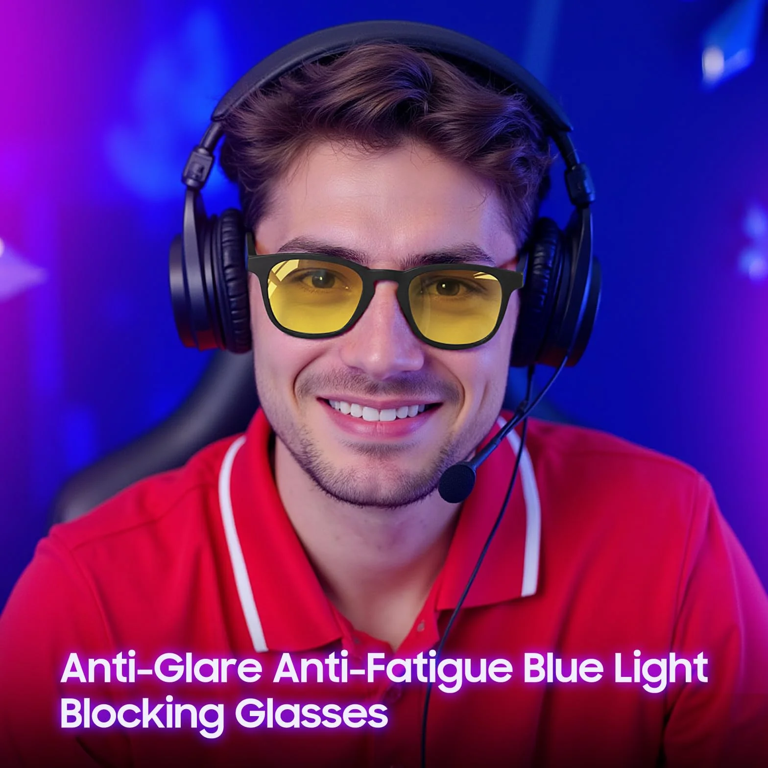 Occhiali Luce Blu PC Gaming Filtro Luce Blu Anti Affaticamento Occhi Protezione UV400 Montatura Leggera Uomo Donna
