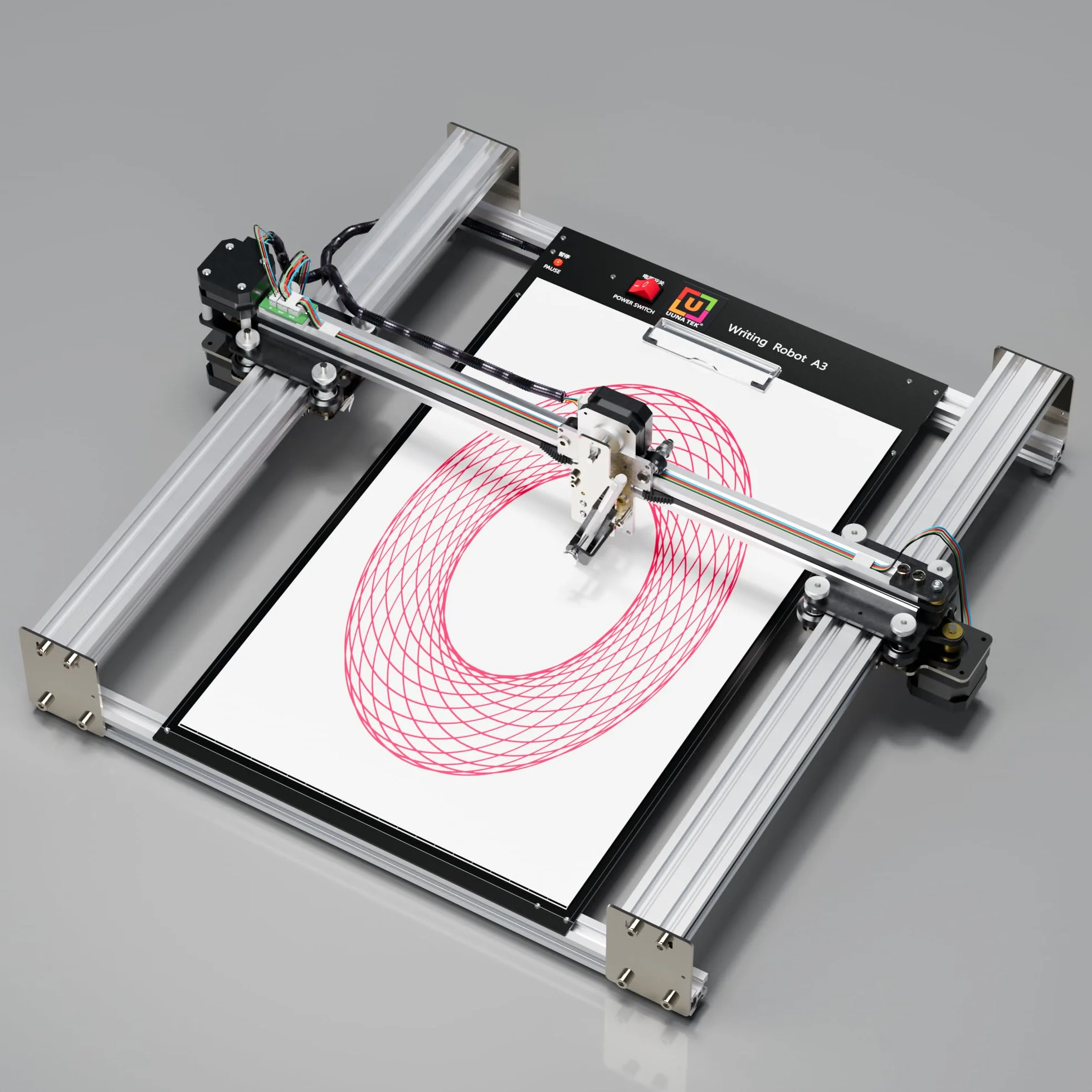iDraw 2.0 XY Pen Plotter - Macchina da disegno con piastra di base, A3, motore passo-passo 4 x 42, doppio più veloce di 1,0