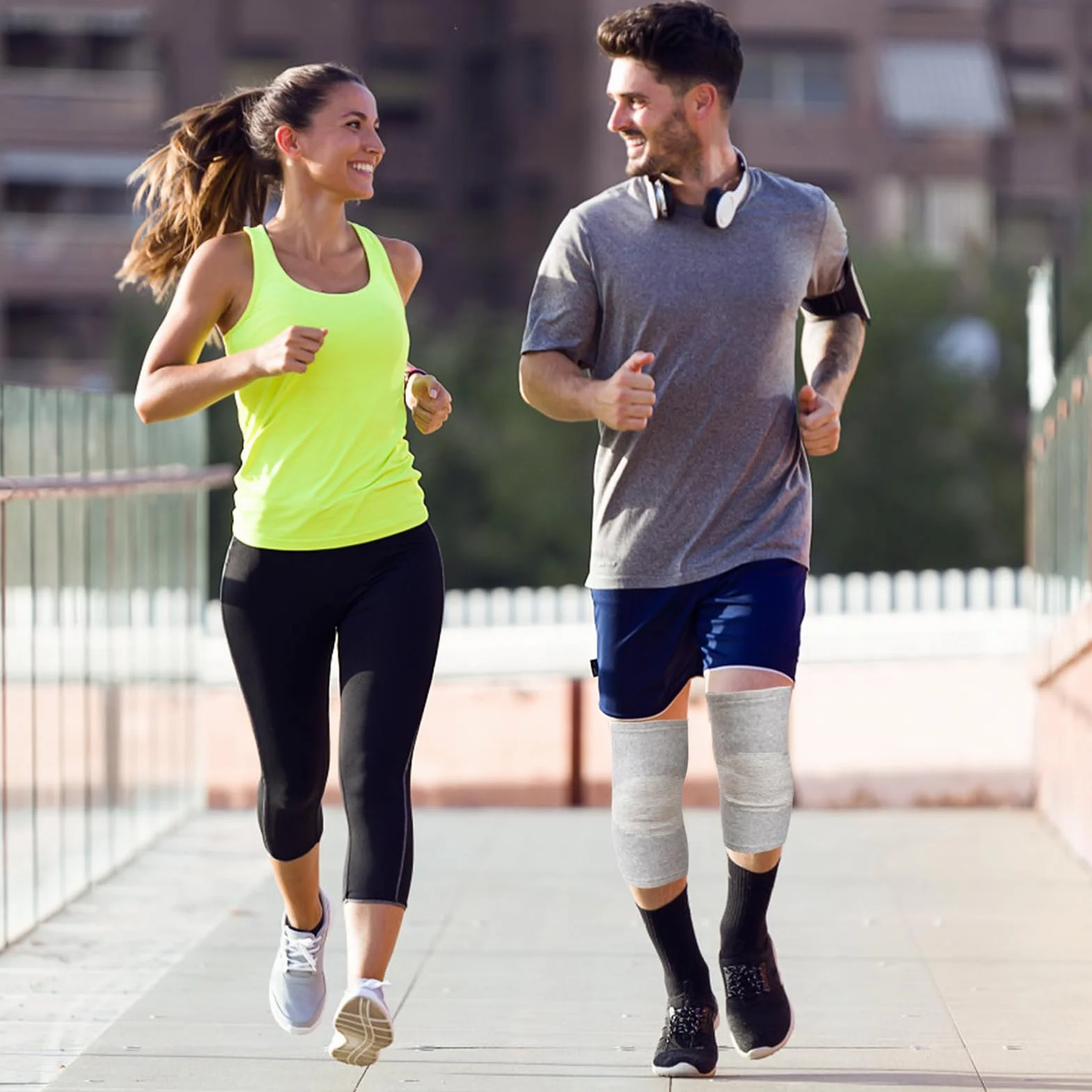 Ginocchiera in Bambù con Compressione per Sport Uomo Donna
