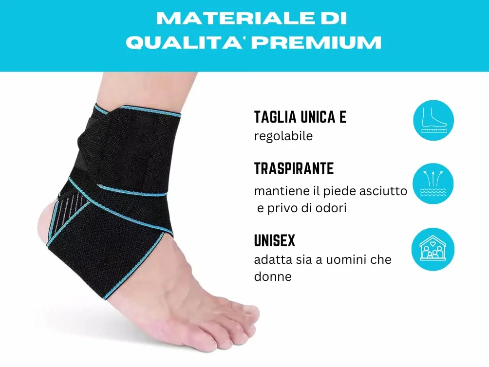 Cavigliera Ortopedica Tutore Caviglia per Distorsioni Fascite Plantare Sportiva Elastica Uomo Donna Corsa Boxe Calcio