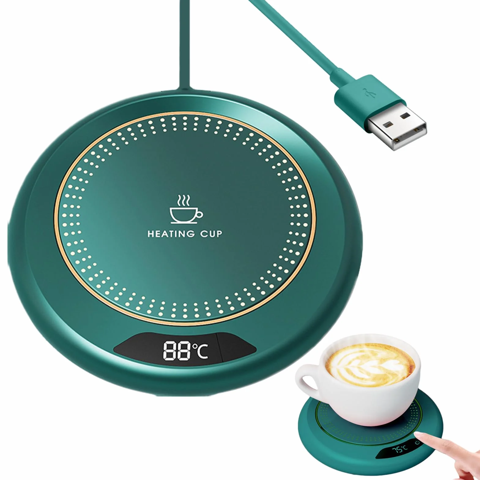 Scaldacaffè | 3 Livelli Temperatura Piastra Riscaldante USB Intelligente 20W | Dispositivo Riscaldante Per Cucina Sala Da Pranzo Regalo Casa - Accessorio Alimentare Termico per Bevande Calde
