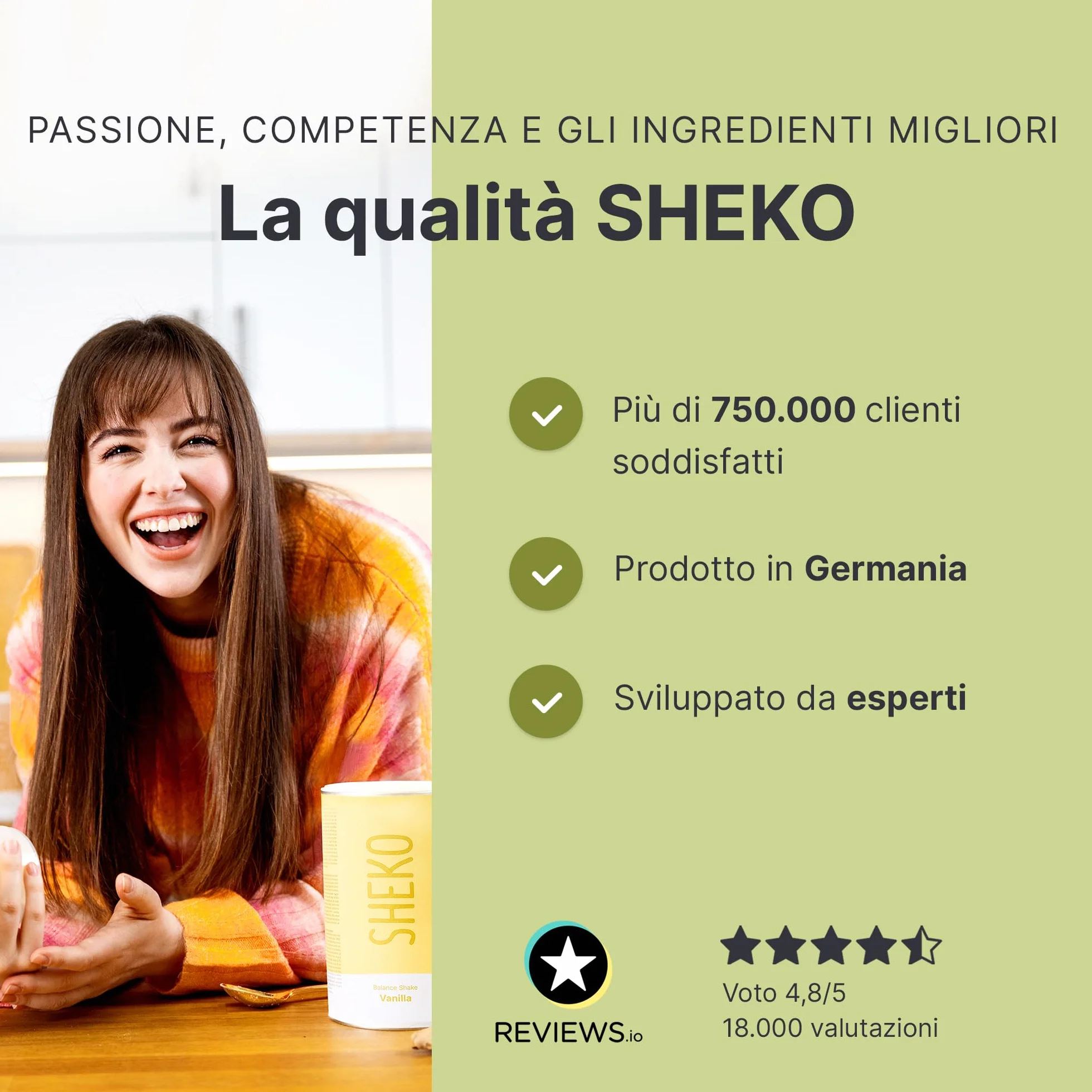 SHEKO Fibre Alimentari in Polvere 300g - Fibre ad Alto Dosaggio per la Digestione, Salute Intestinale, Saziante, Vegano, Senza Lattosio