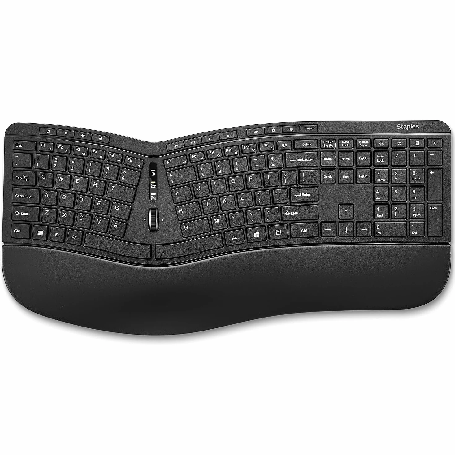 Staples TECH Tastiera Ergonomica Senza Fili - USB, Nero