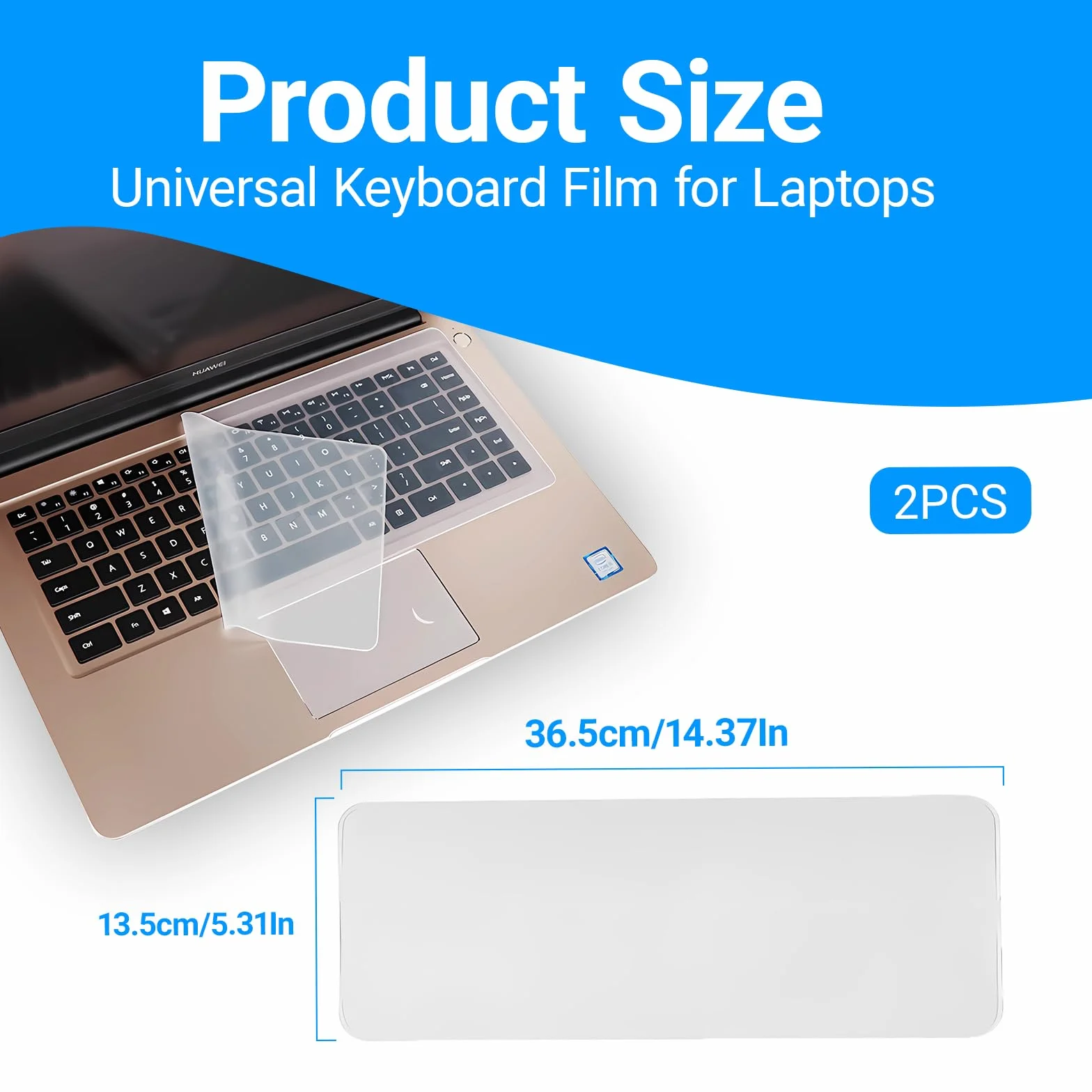 2 Pezzi 365 * 135mm Copritastiera Pc Pellicola Protettiva, Copritastiera Pc Portatile 15–17 Pollici, Protezione Tastiera Notebook Lavabile, Resistente Agli Schizzi, Riutilizzabile, Trasparente
